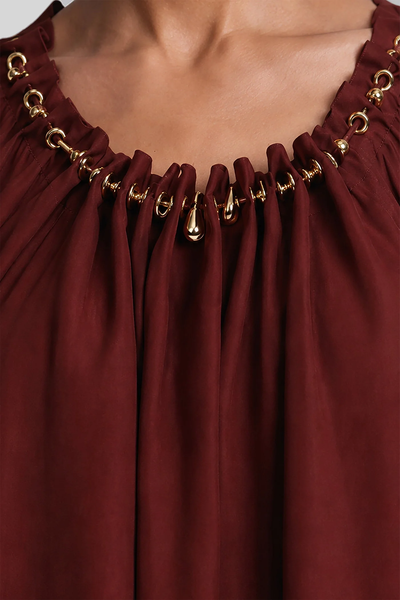 Blouse in bordeaux silk - Image 5