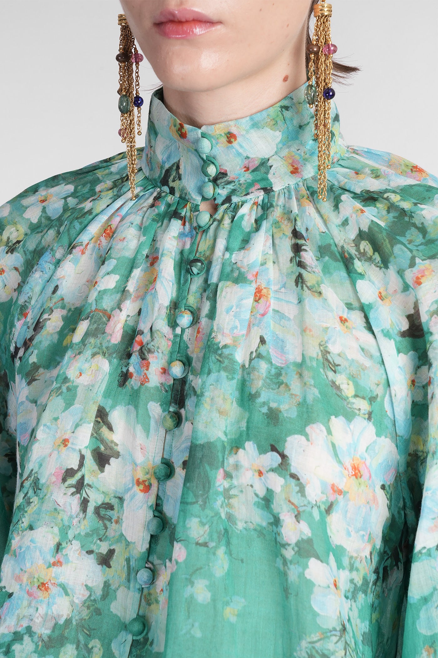 Blouse in green ramie - Image 5