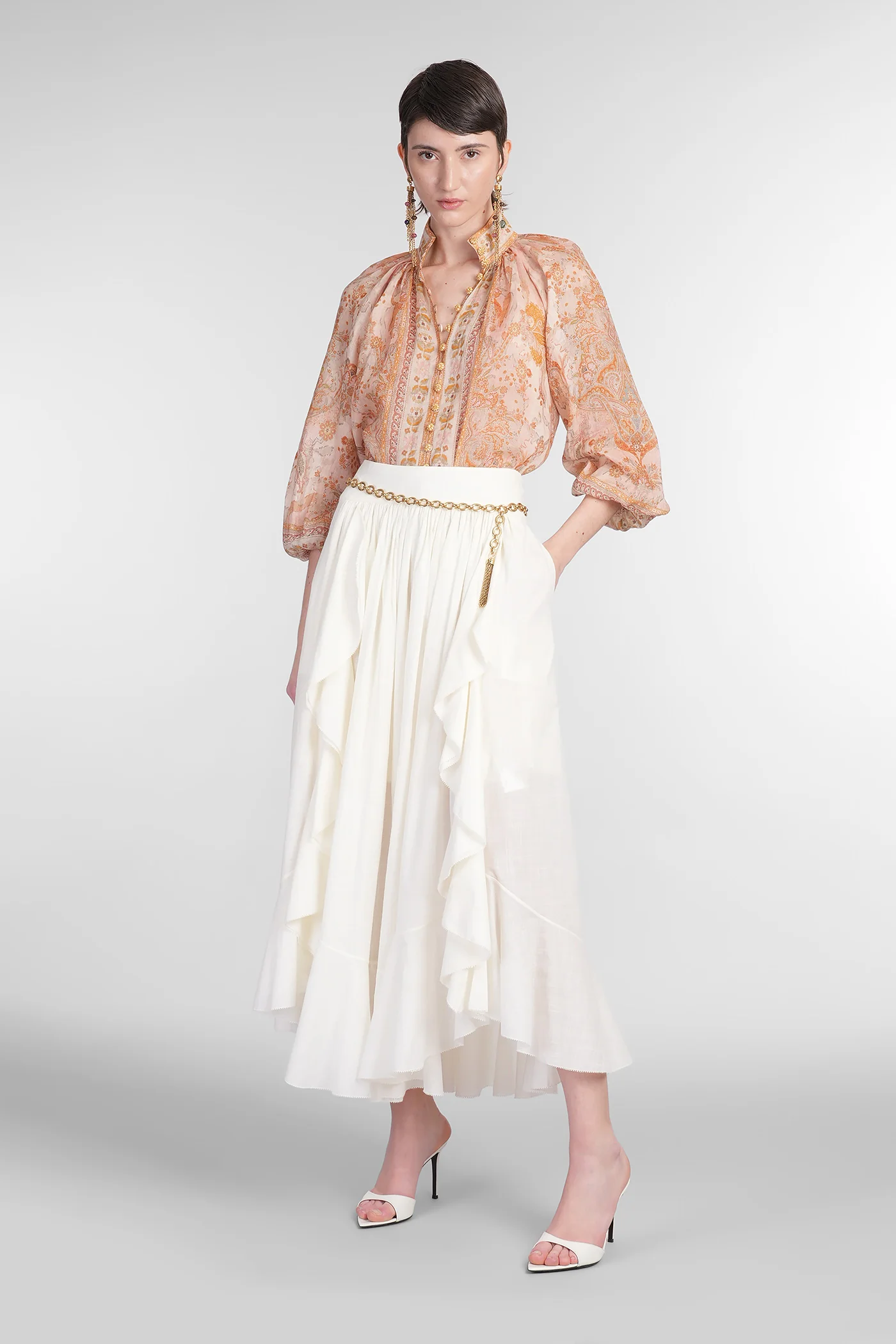 Blouse in multicolor ramie - Image 2