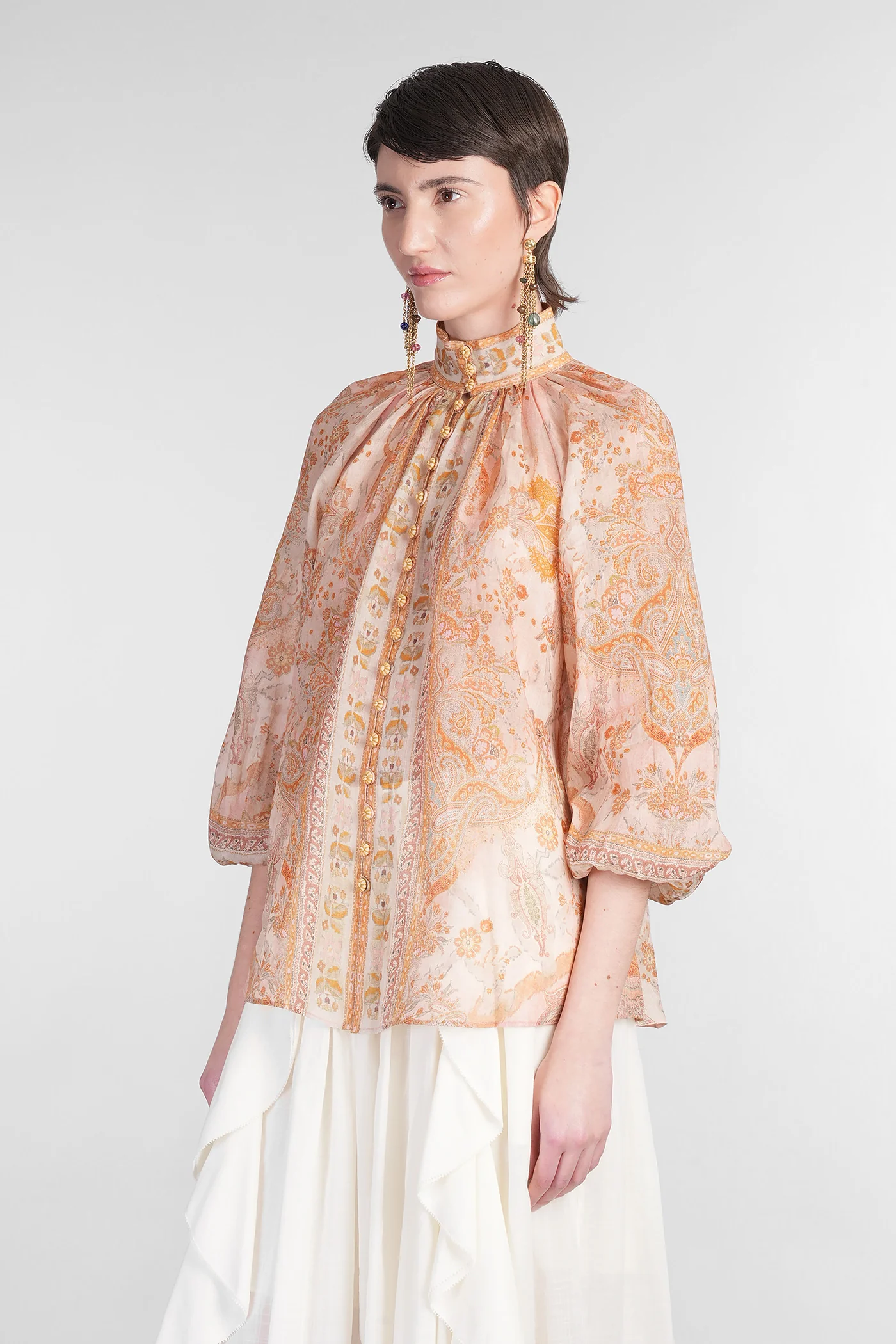 Blouse in multicolor ramie - Image 4