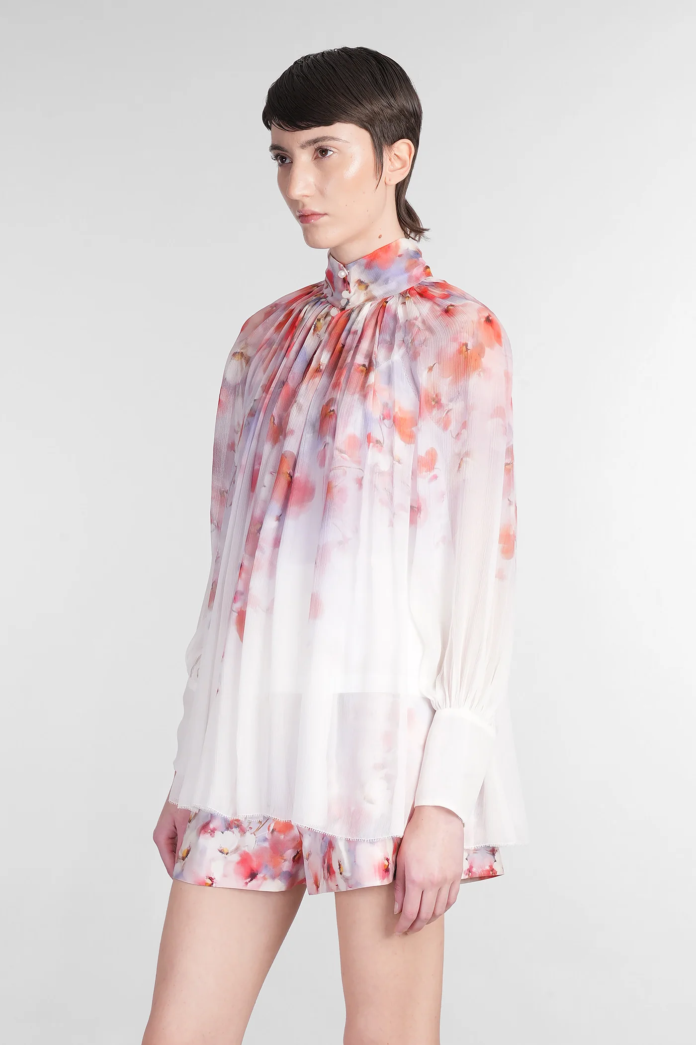 Blouse in multicolor silk - Image 4