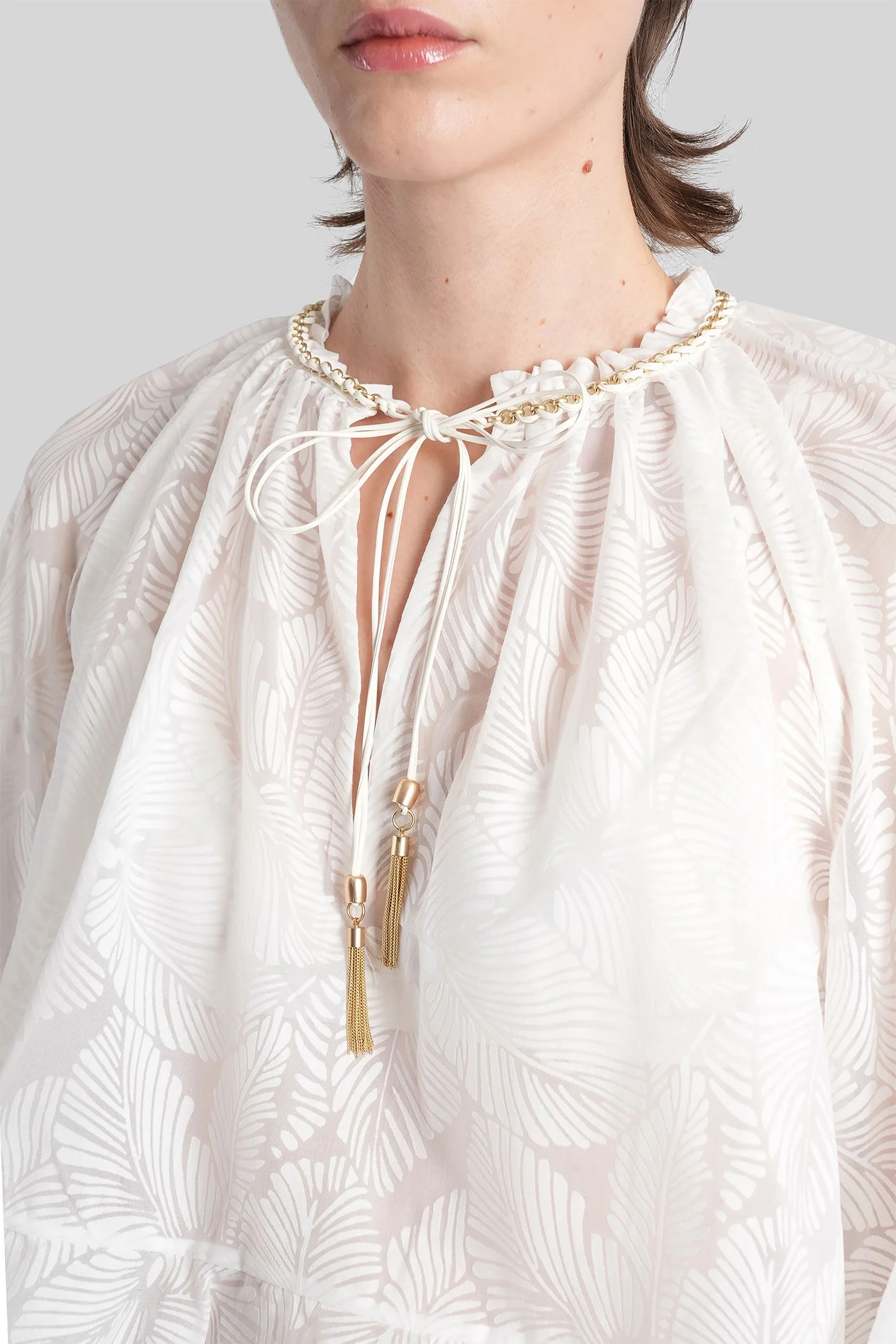 Blouse in white cotton - Image 5