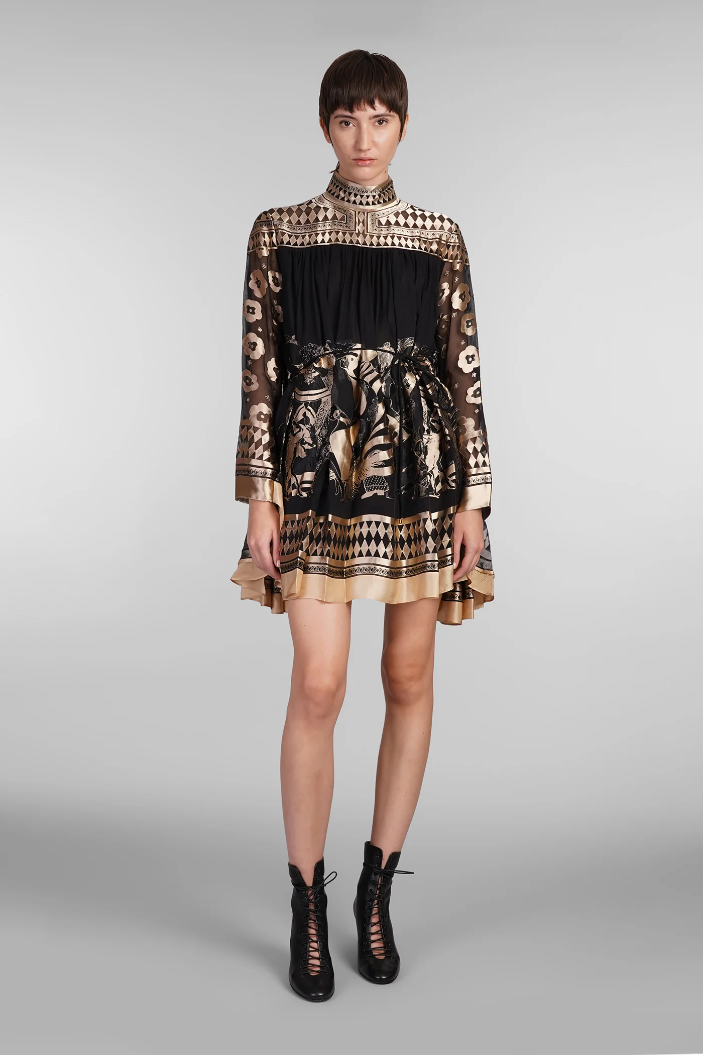 Dress woman in black viscose