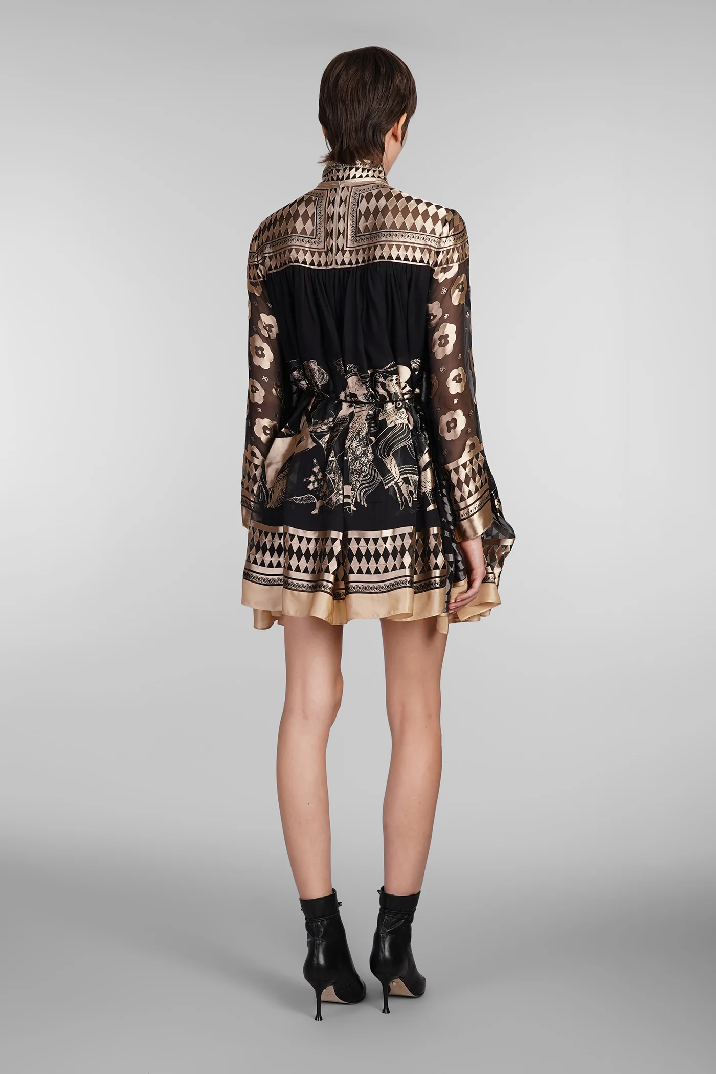 Dress woman in black viscose - Image 3