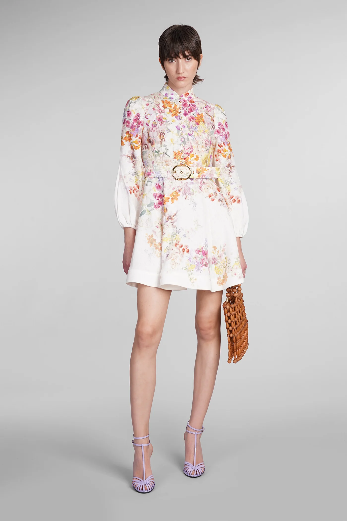Dress woman in multicolor linen - Image 2