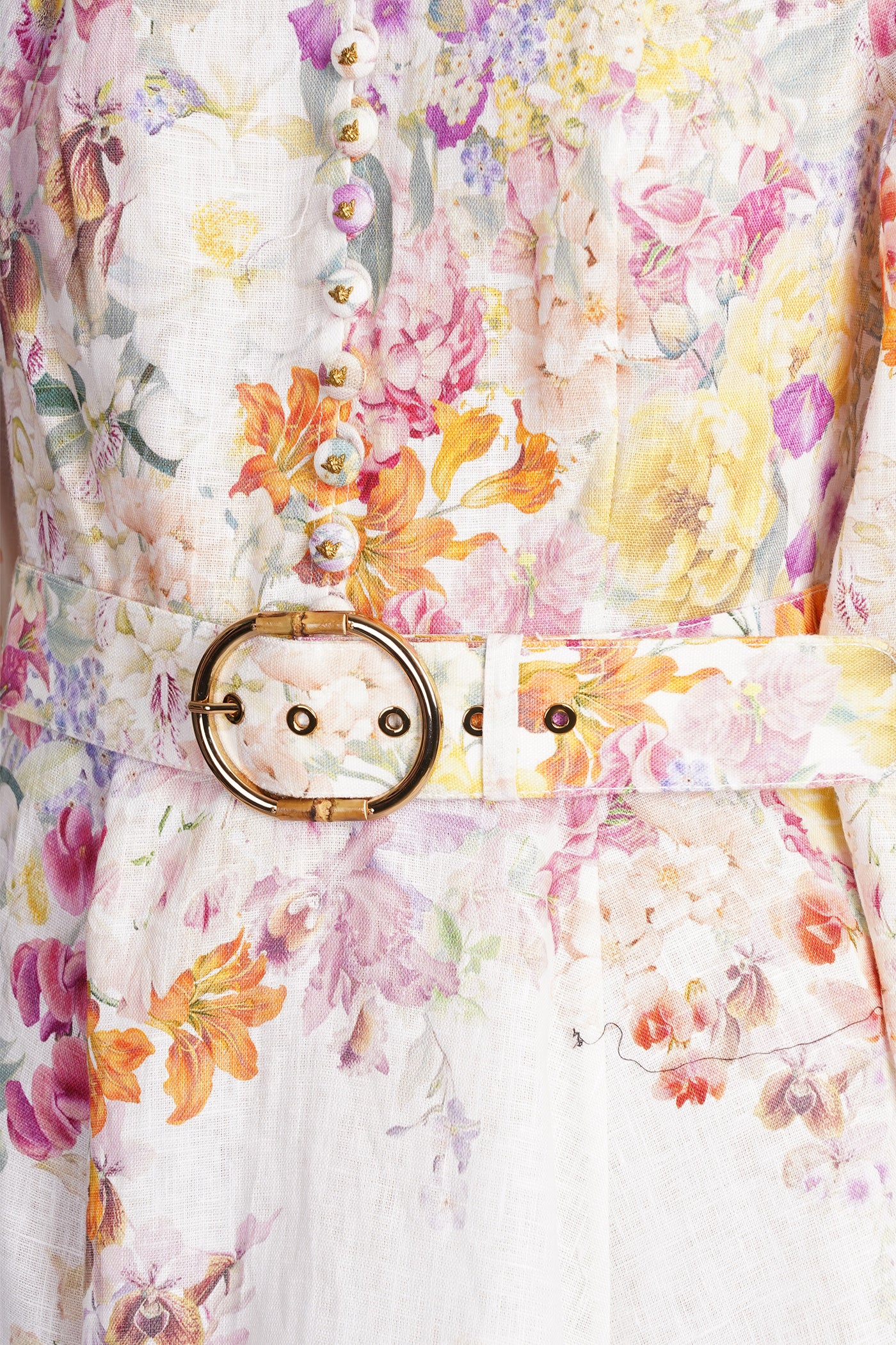 Dress woman in multicolor linen - Image 5