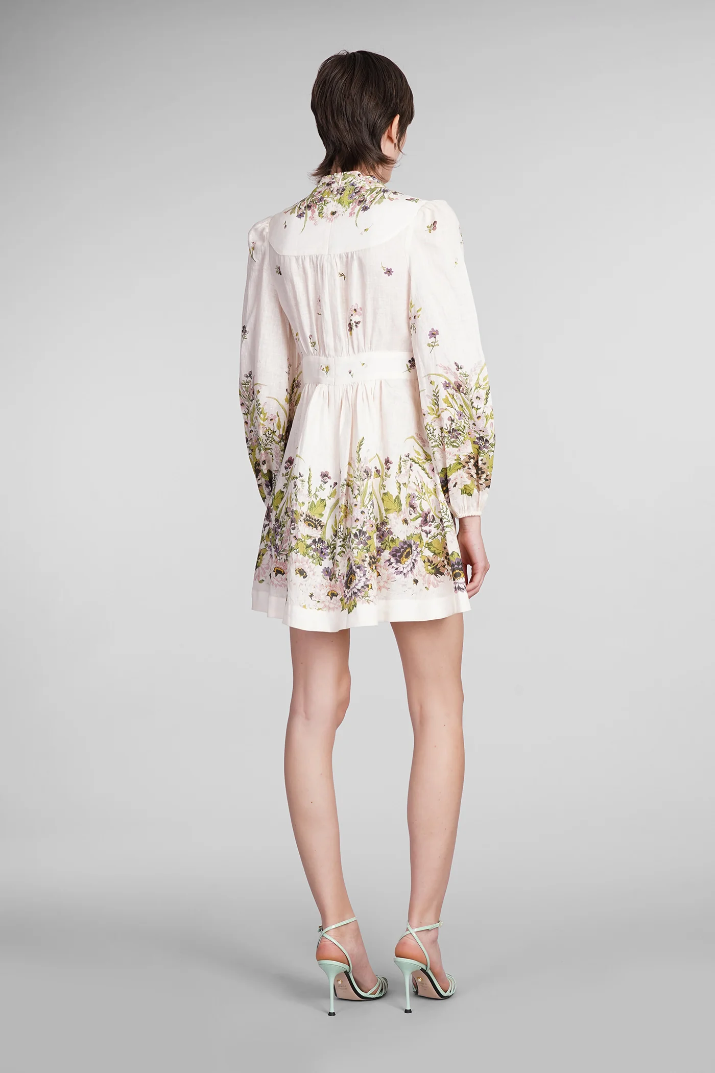 Dress woman  in rose-pink linen - Image 3