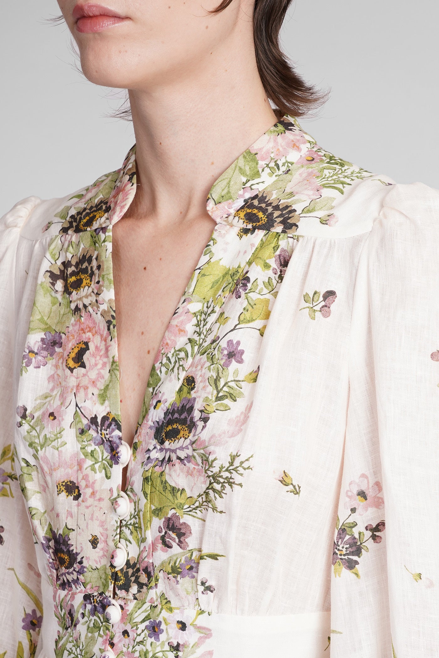 Dress woman  in rose-pink linen - Image 5