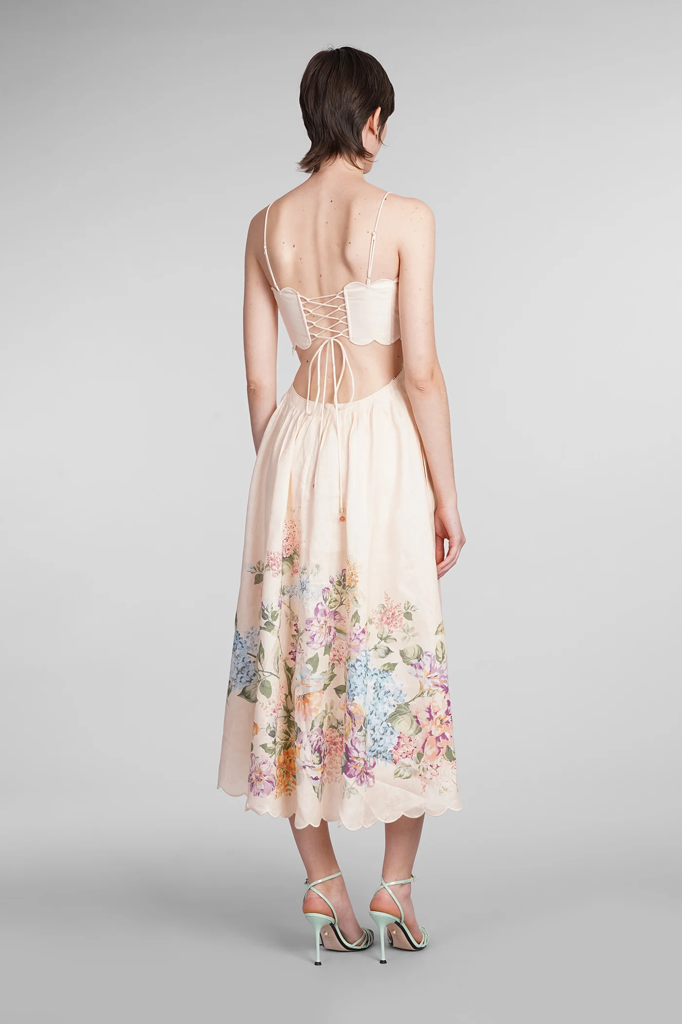 Dress woman  in rose-pink linen - Image 3