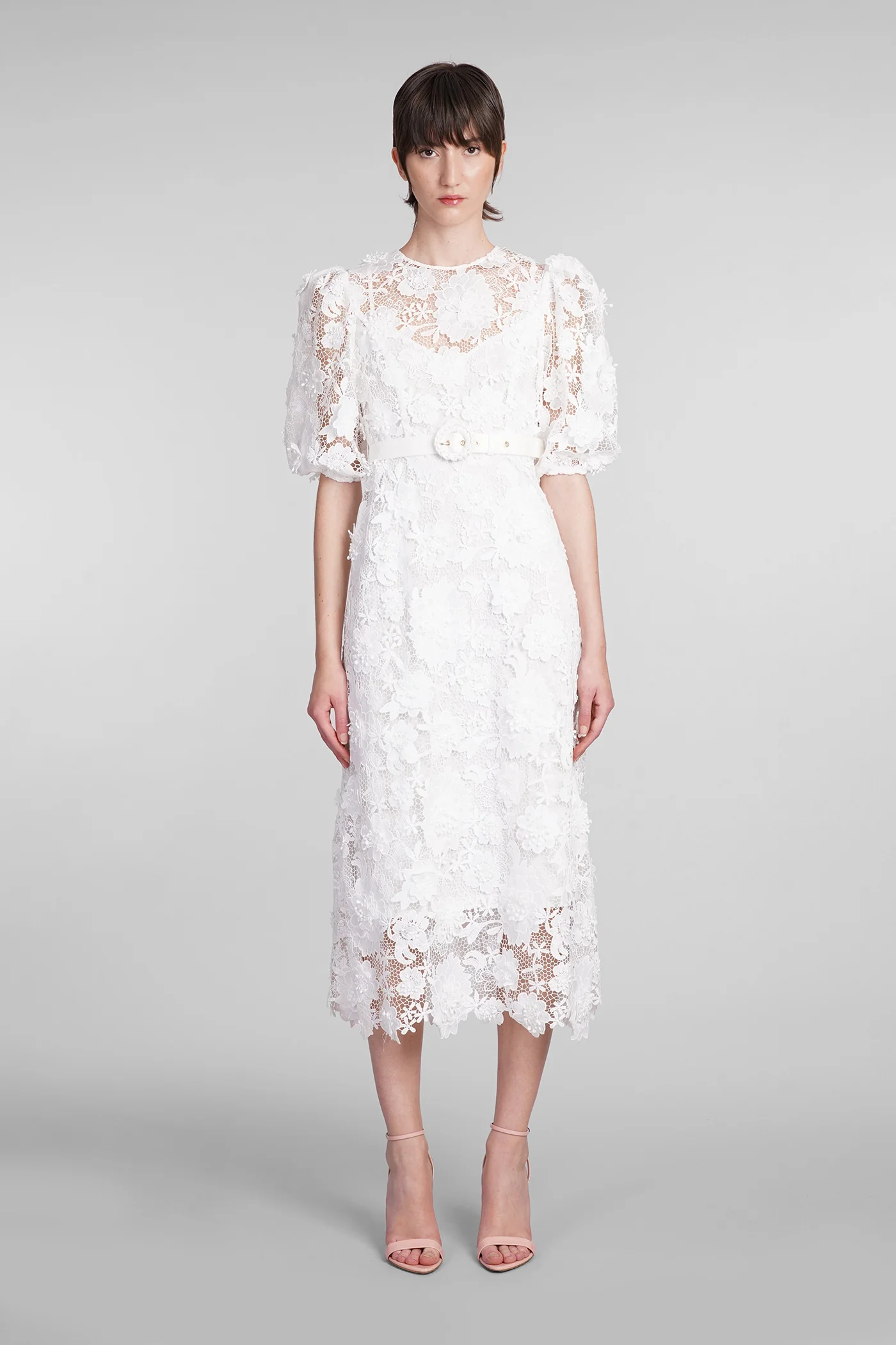 Dress woman in white cotton