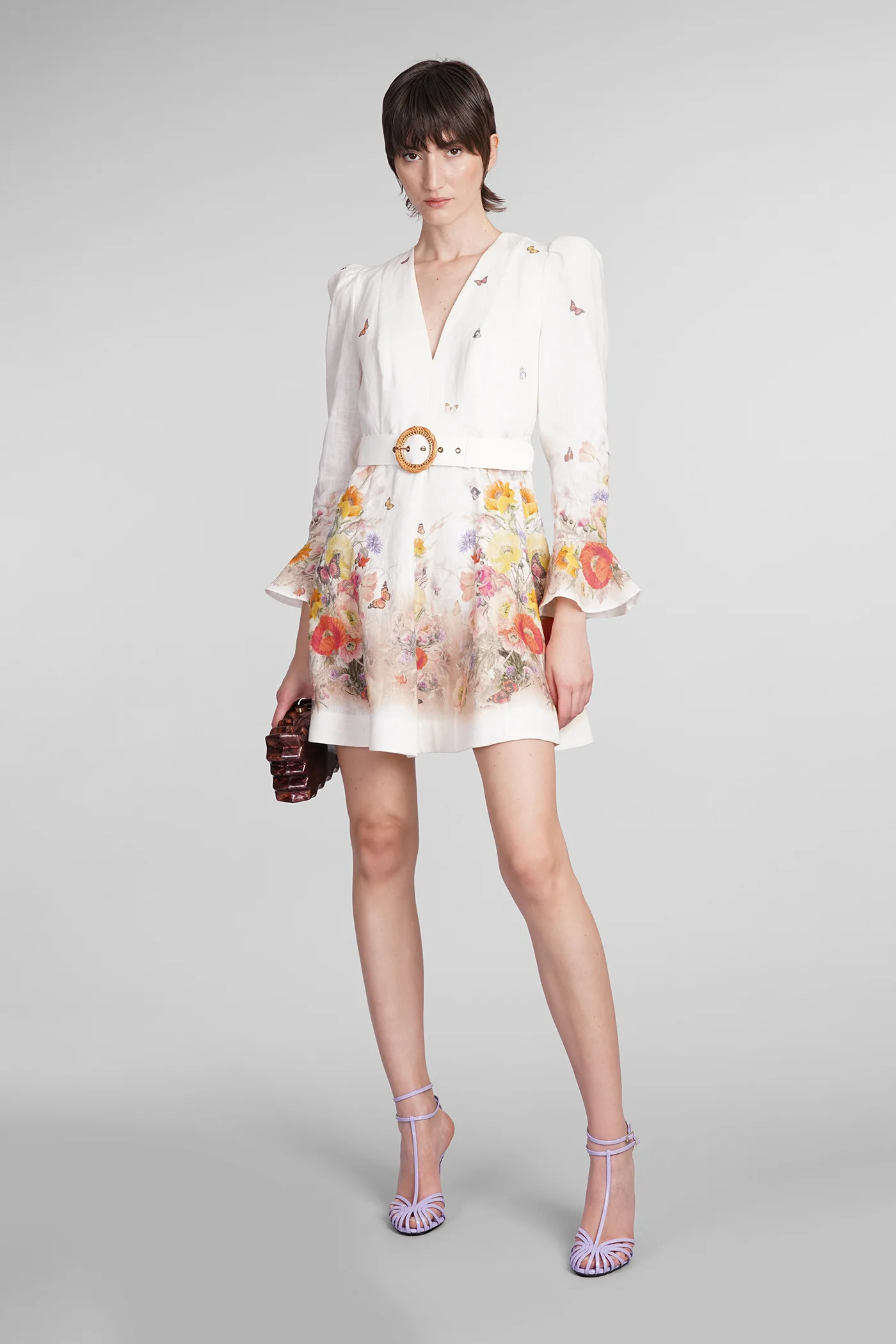 Dress woman  in white linen - Image 12