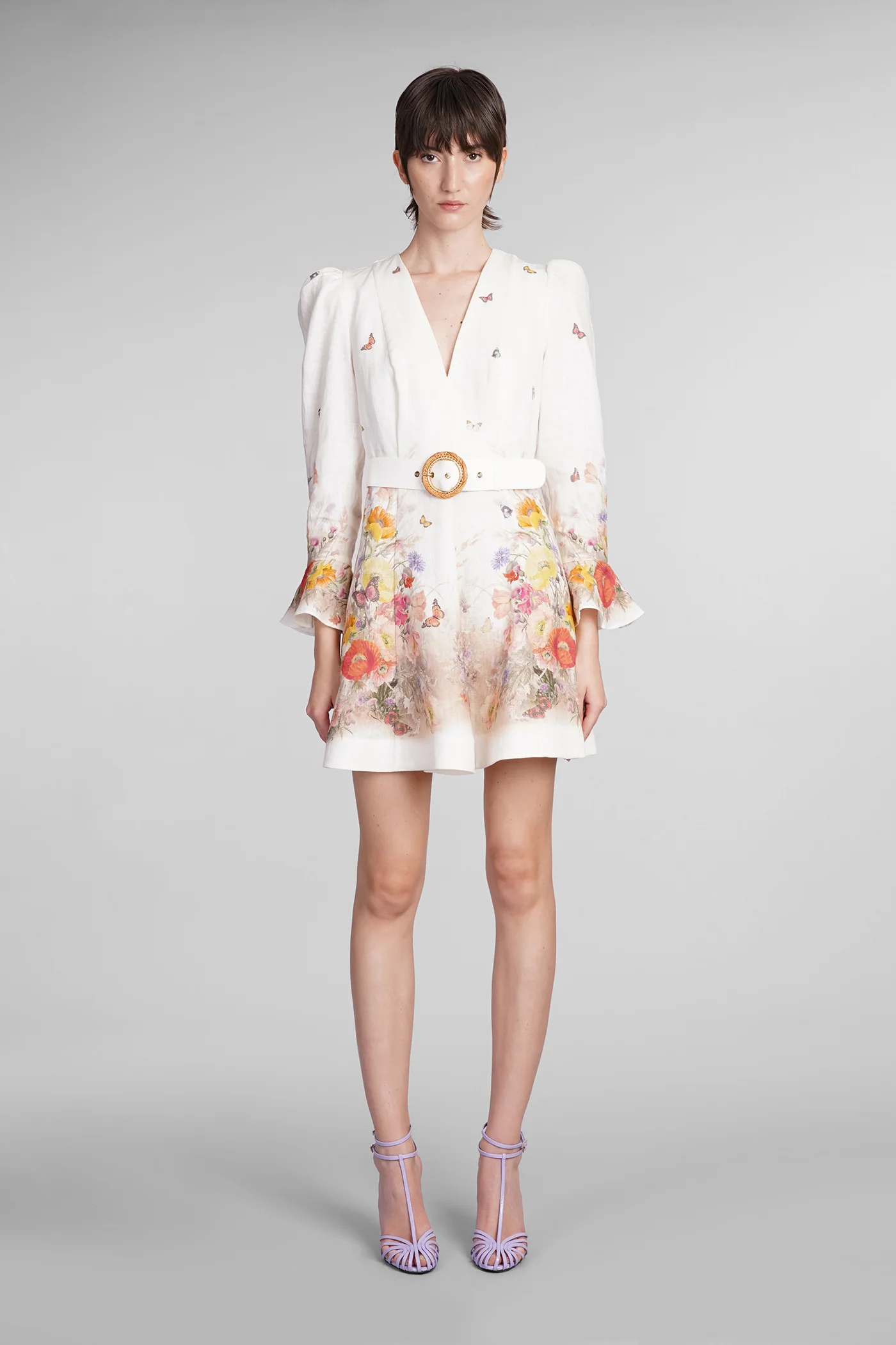 Dress woman  in white linen - Image 6