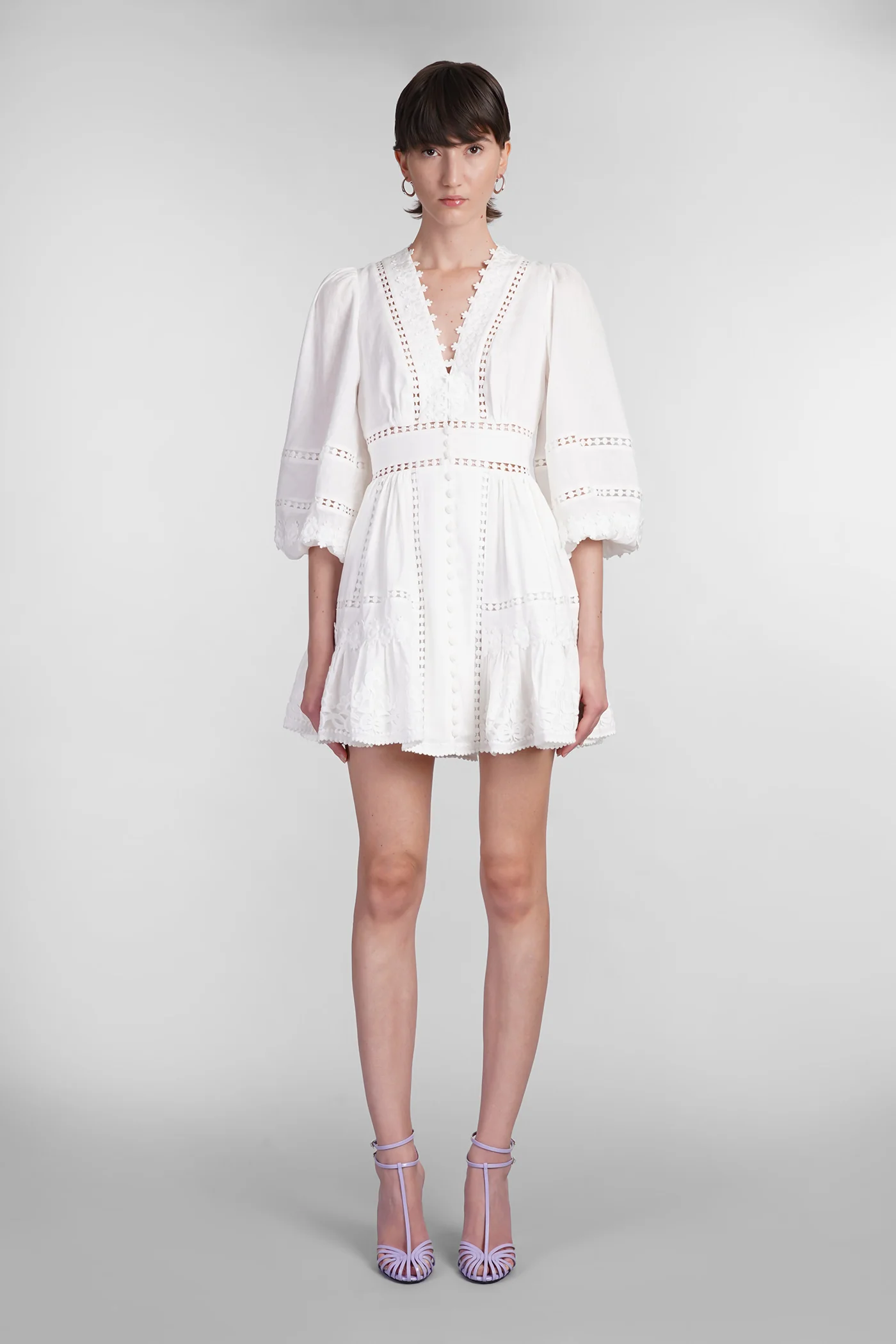 Dress woman  in white linen