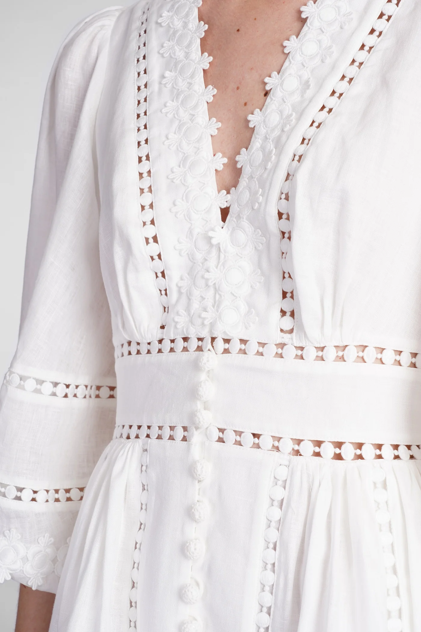 Dress woman  in white linen - Image 5