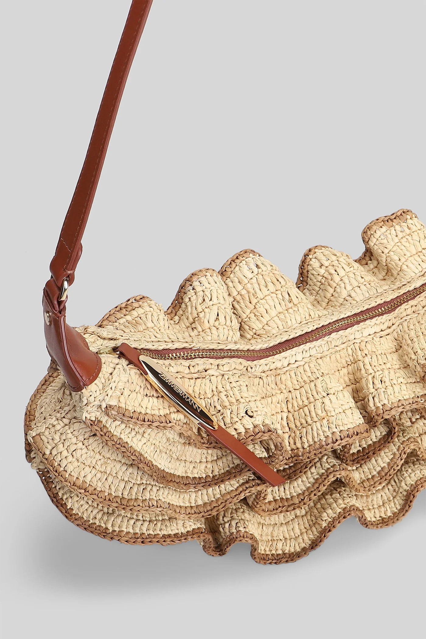 Goldentime Shoulder bag in beige raffia - Image 4