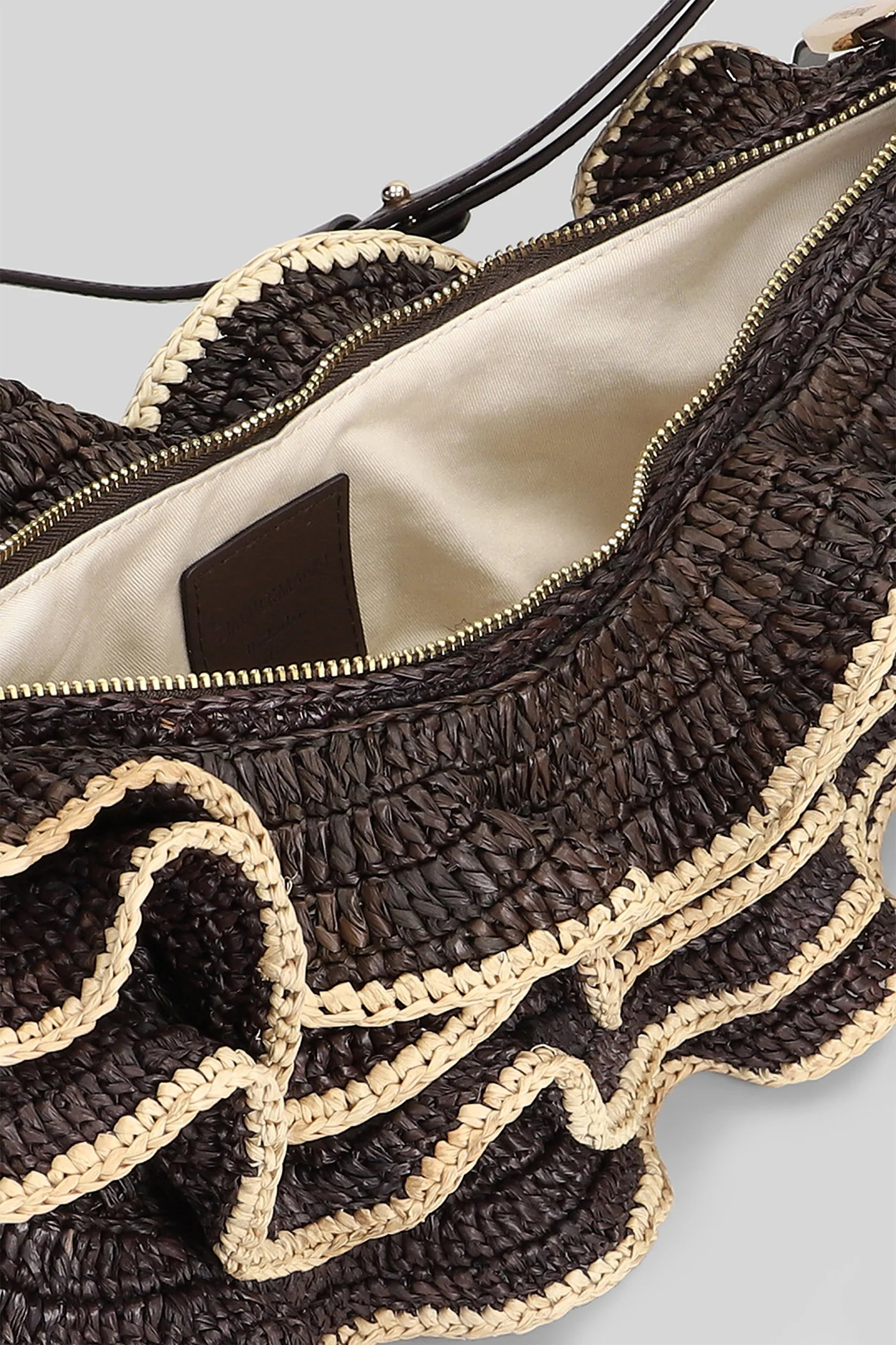 Goldentime Shoulder bag in brown raffia - Image 4