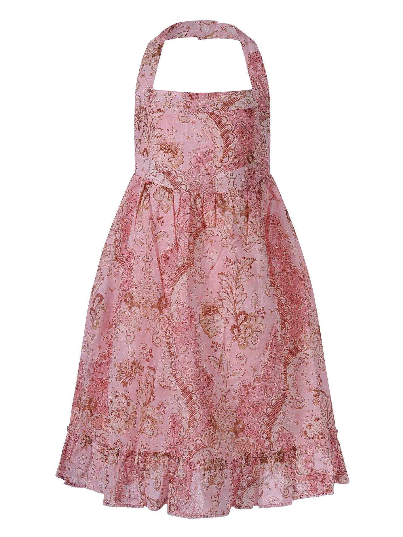 Mini dress in rose-pink cotton