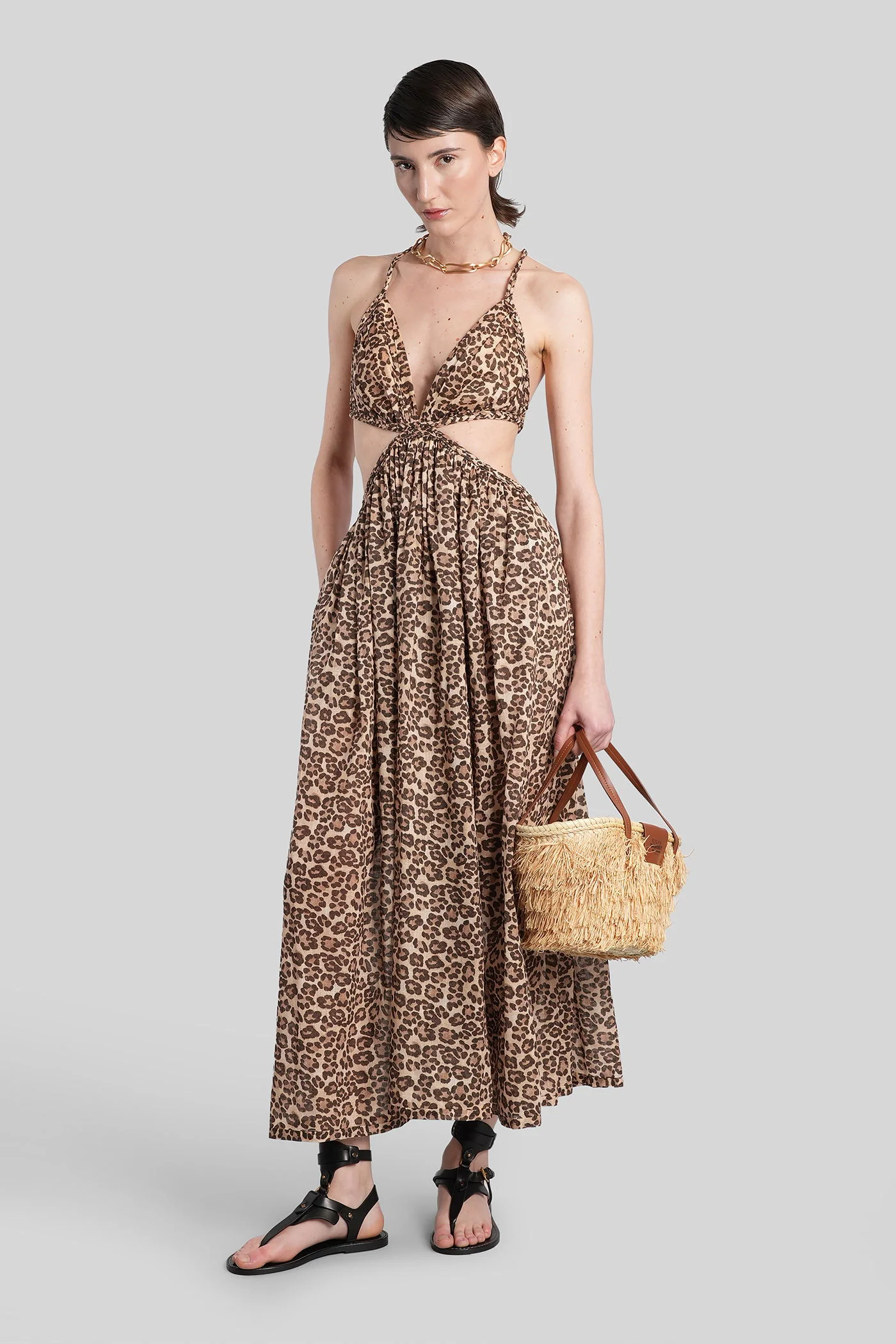 Long dress in Animalier cotton - Image 2