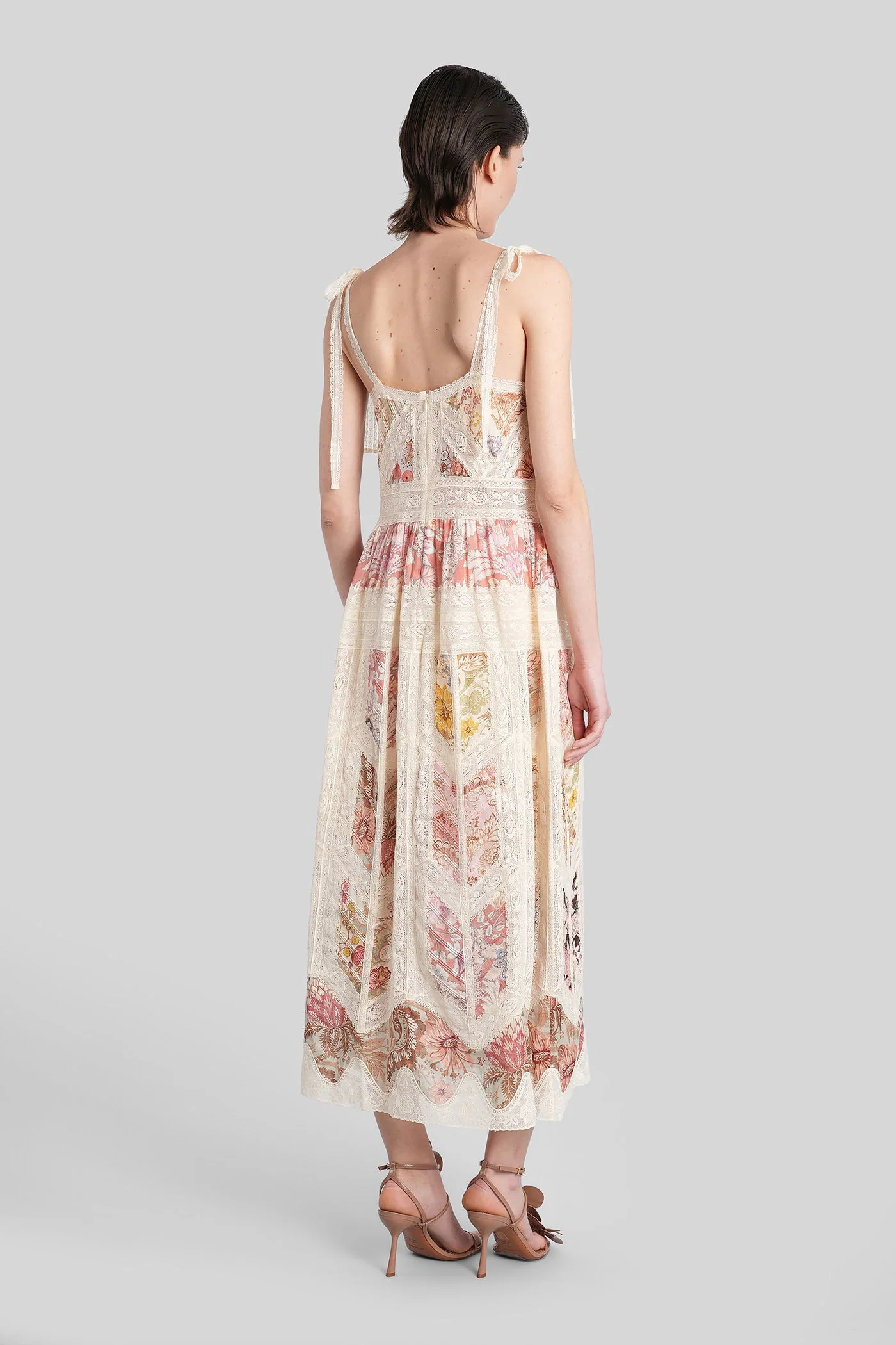 Long dress in beige cotton - Image 3