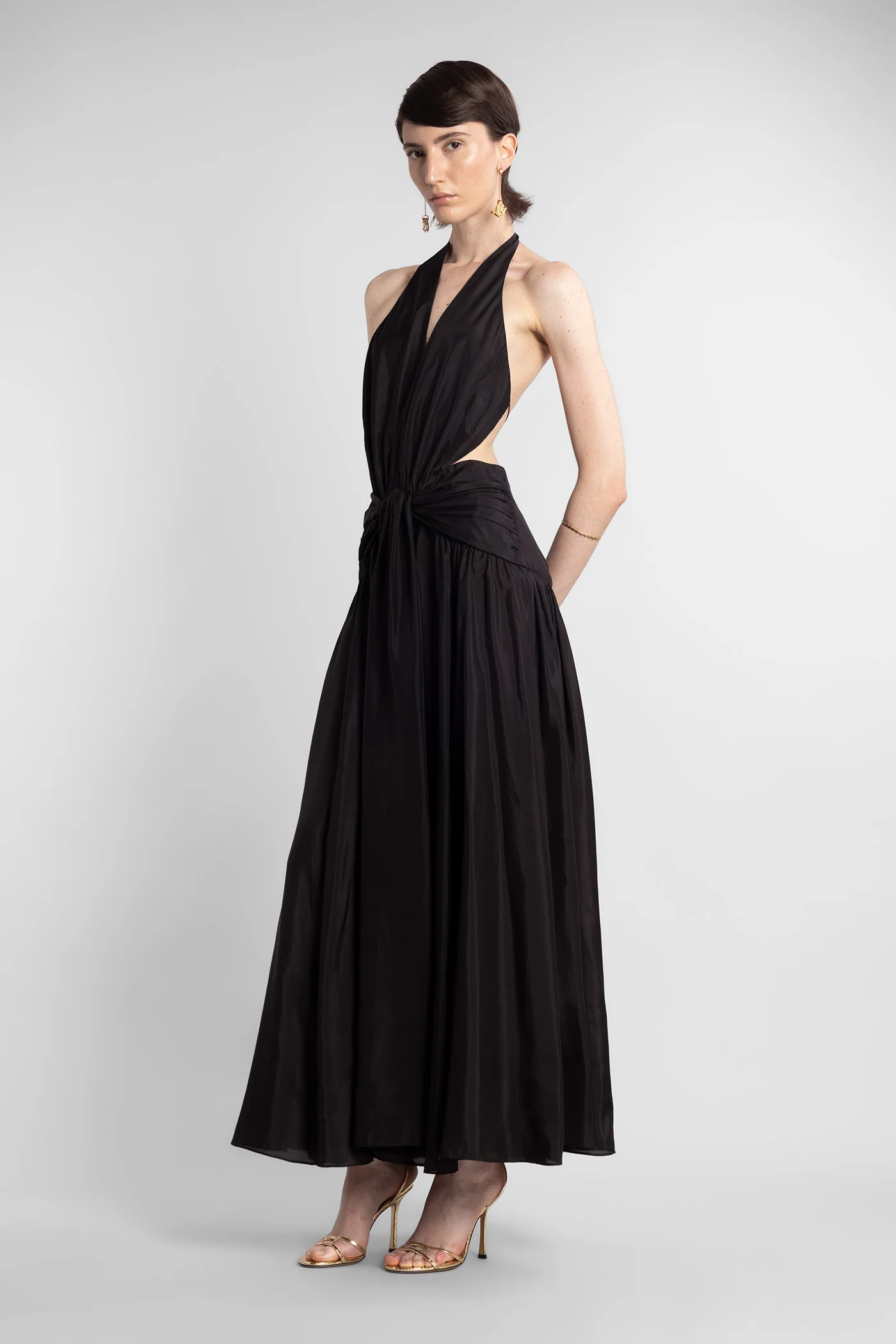 Long dress in black silk - Image 4