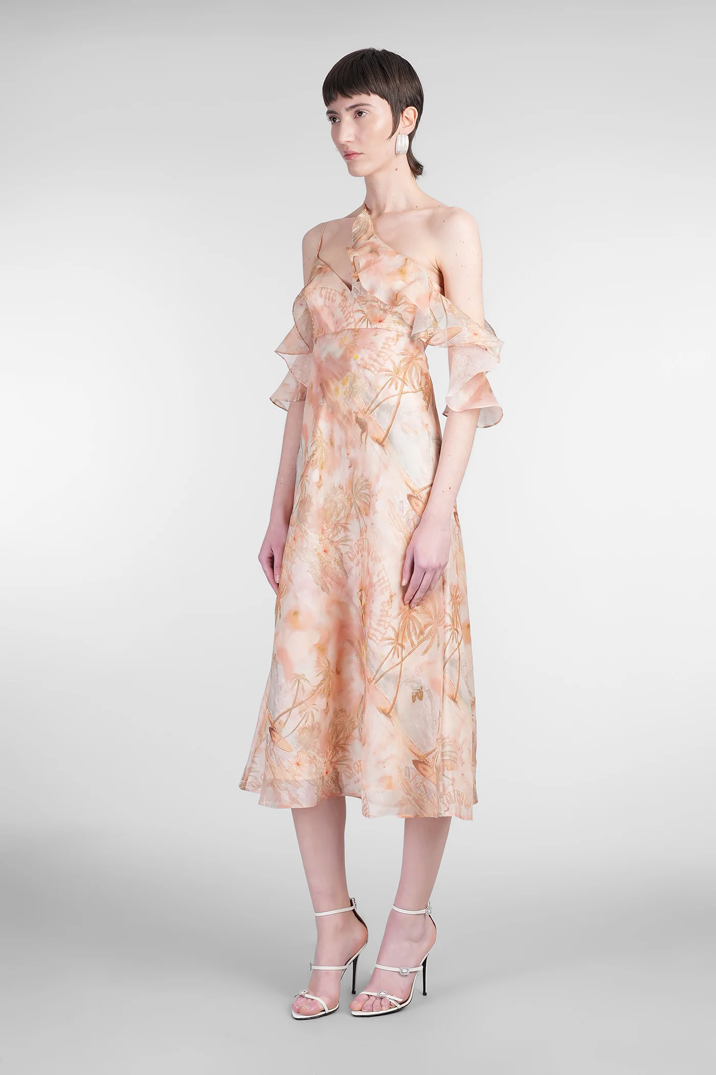 Long dress in rose-pink linen - Image 4