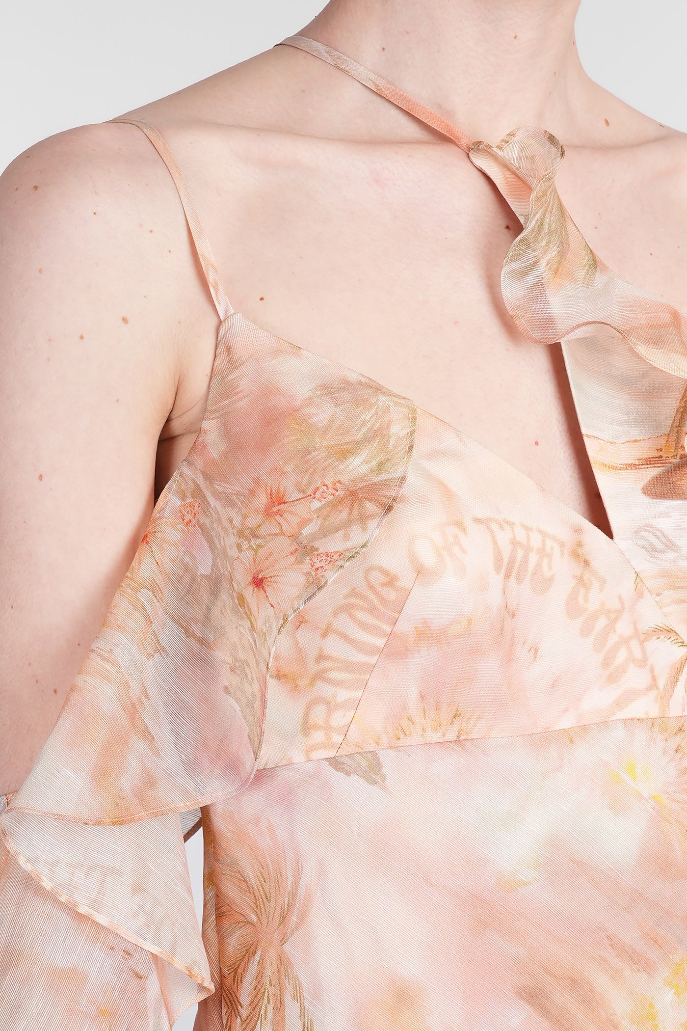 Long dress in rose-pink linen - Image 5