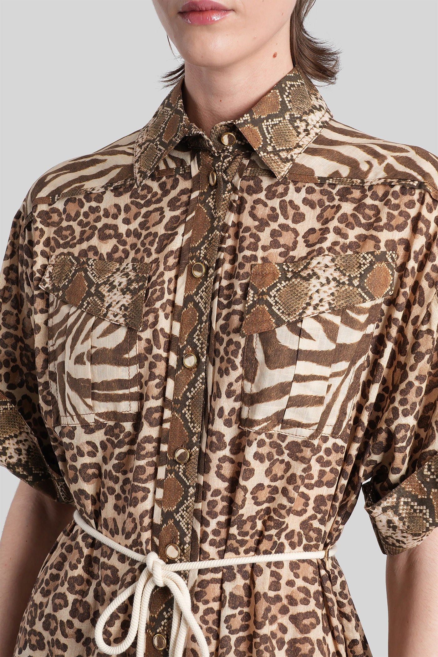 Mini dress in Animalier cotton - Image 5