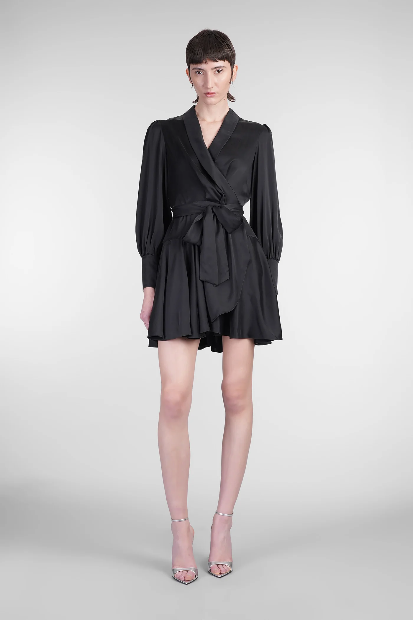 Mini dress in black silk