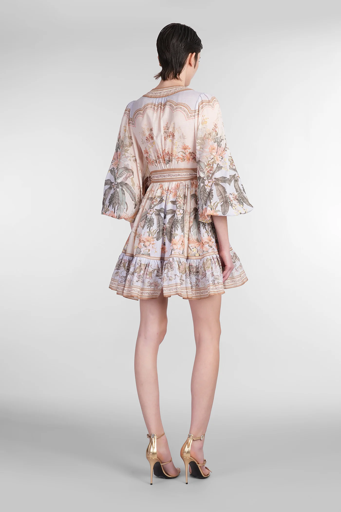 Mini dress in multicolor cotton - Image 3