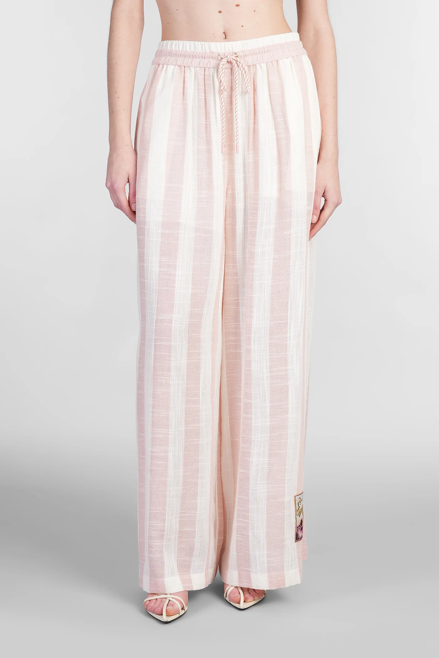 Pants in beige viscose