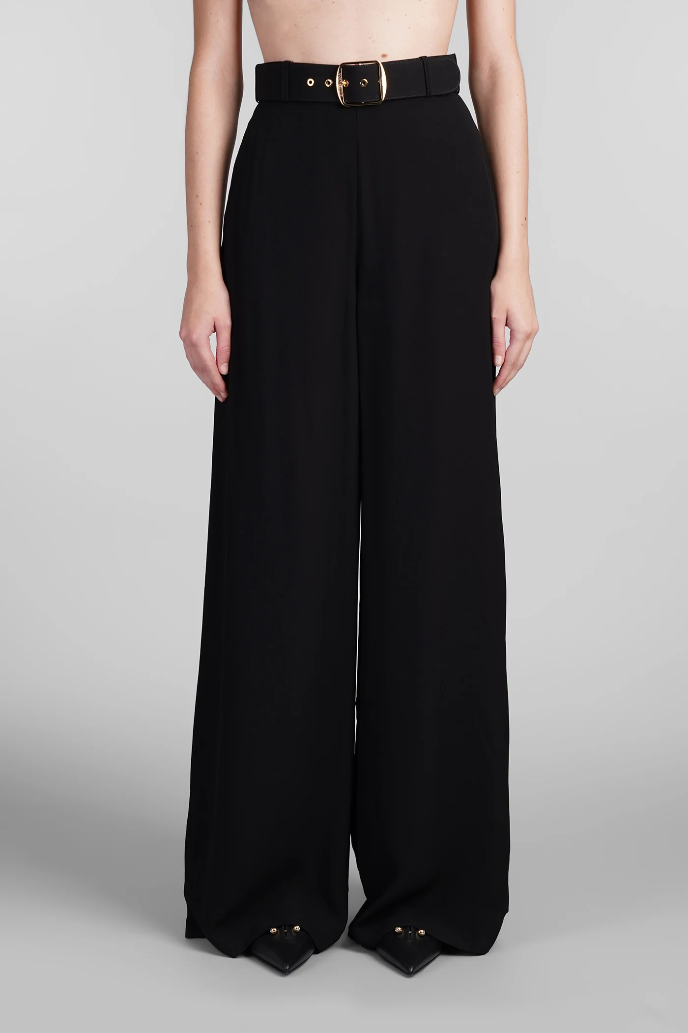 Pants in black viscose
