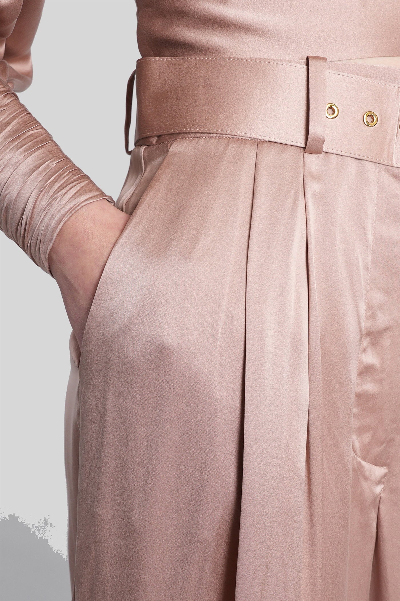 Pants in rose-pink silk - Image 5