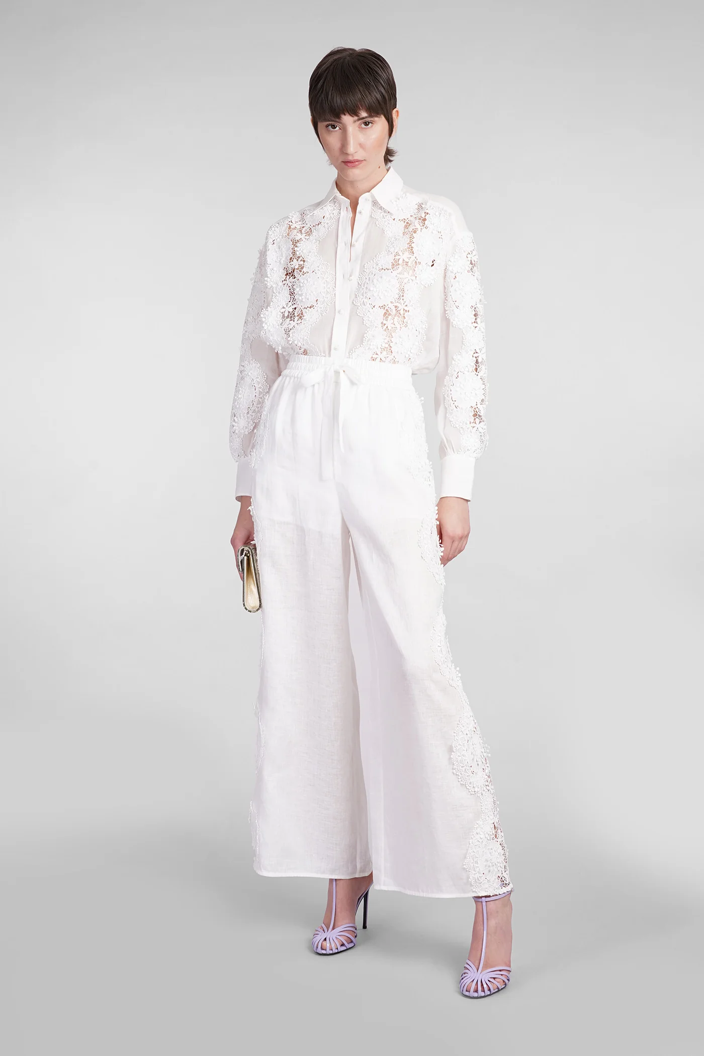 Pants in white linen - Image 2