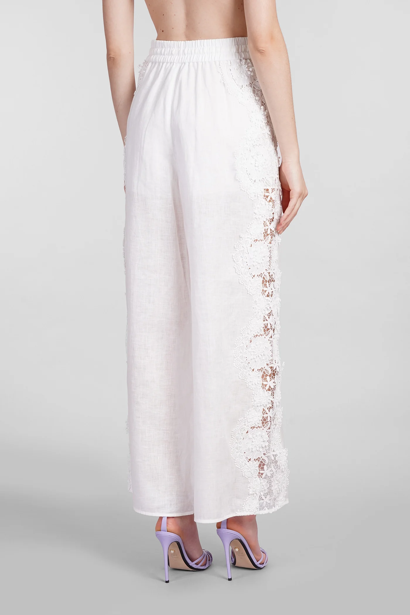 Pants in white linen - Image 3