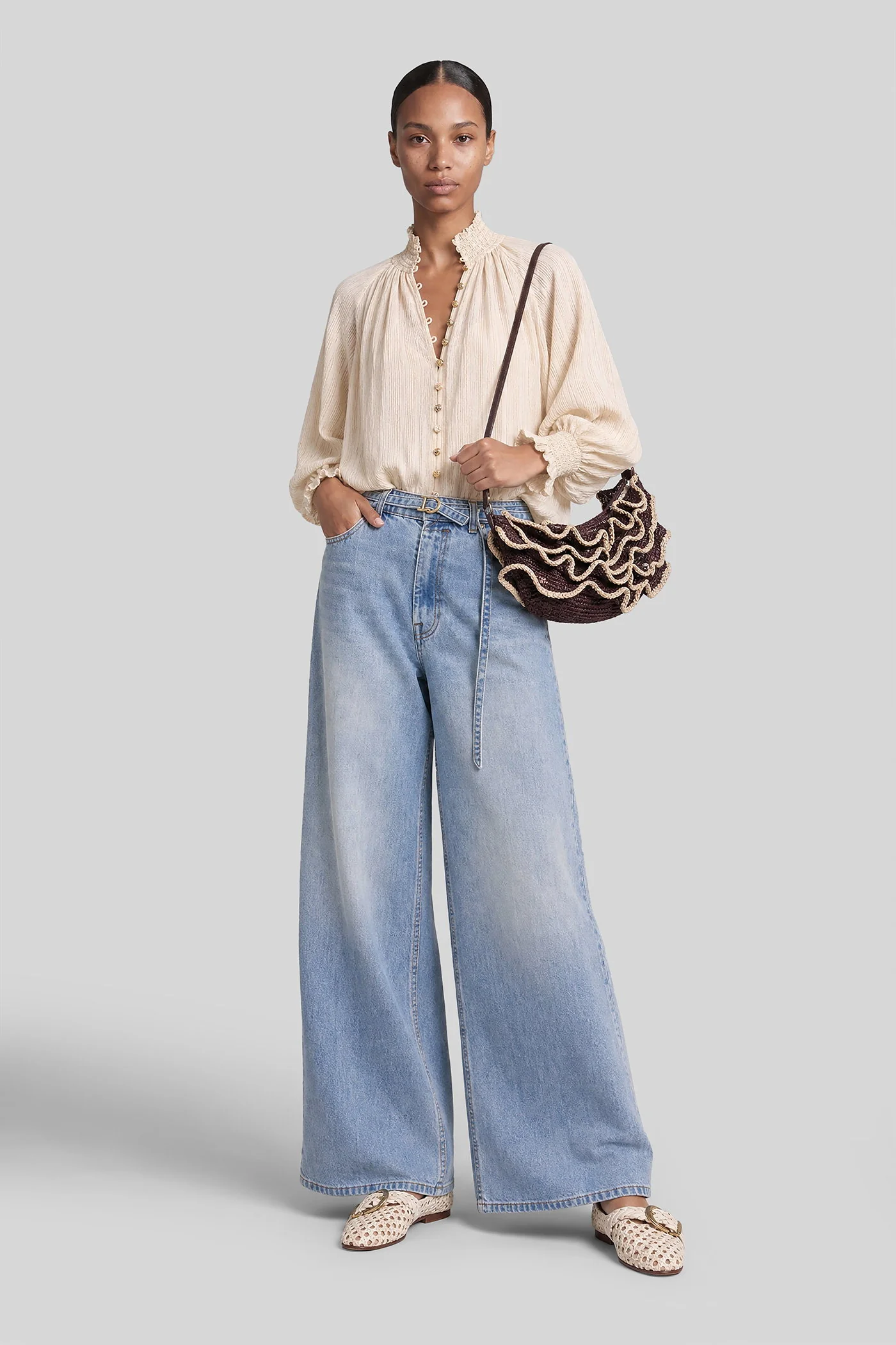 Shirt in beige cotton - Image 2