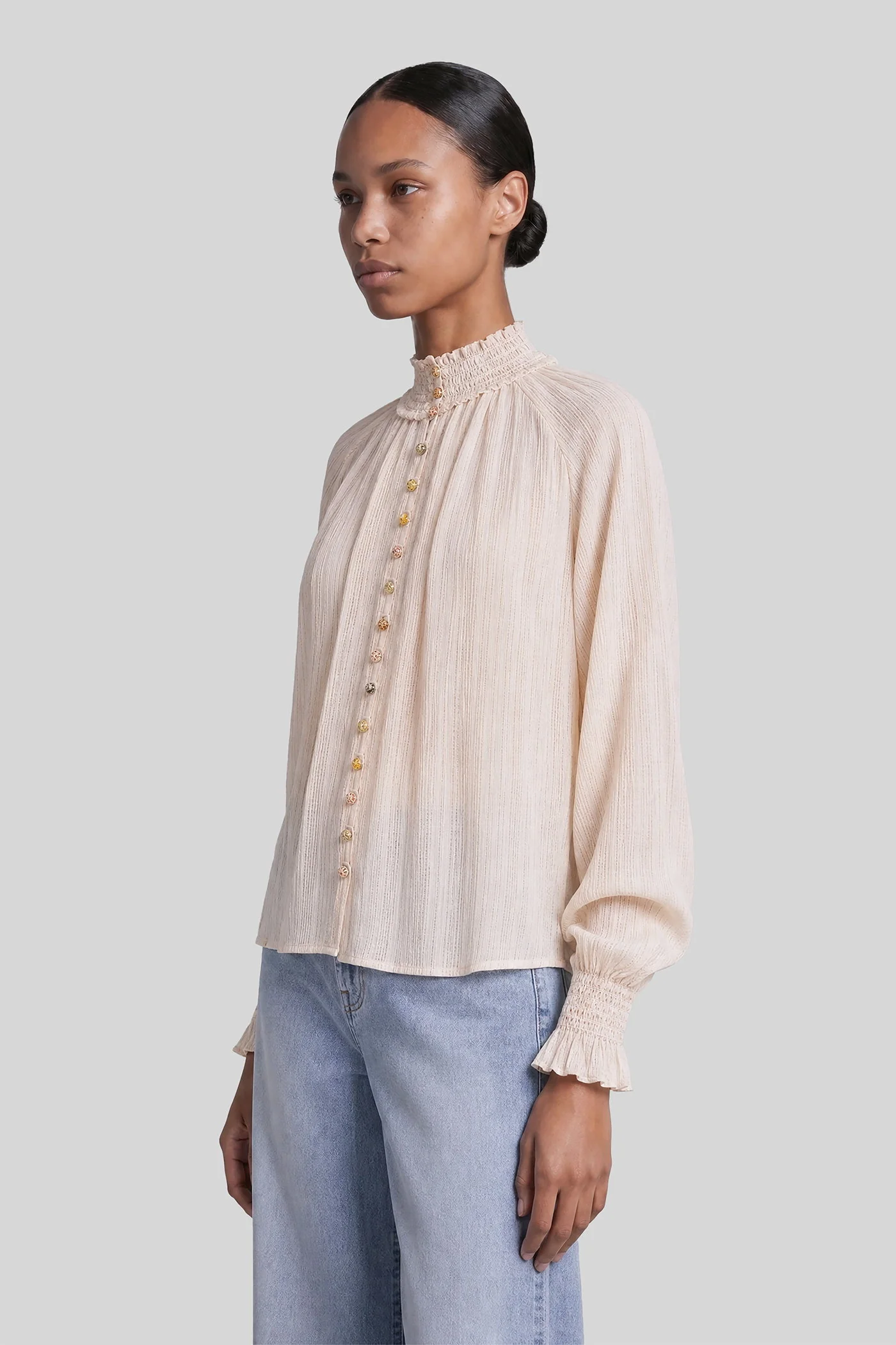 Shirt in beige cotton - Image 4