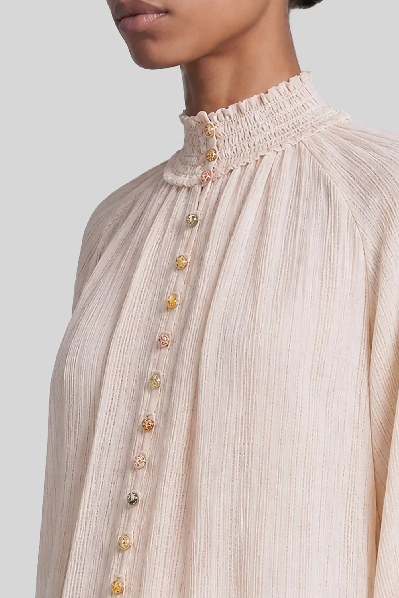 Shirt in beige cotton - Image 5