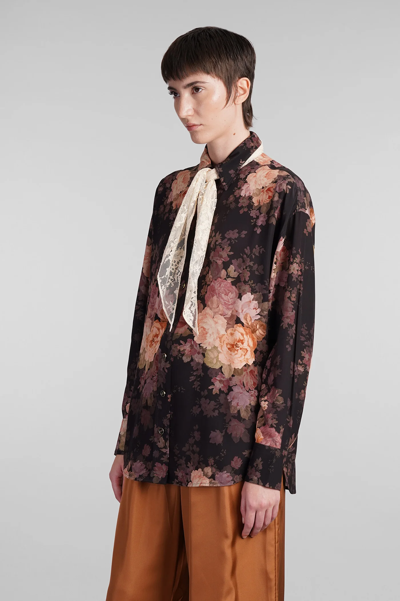 Shirt in black silk - Image 4