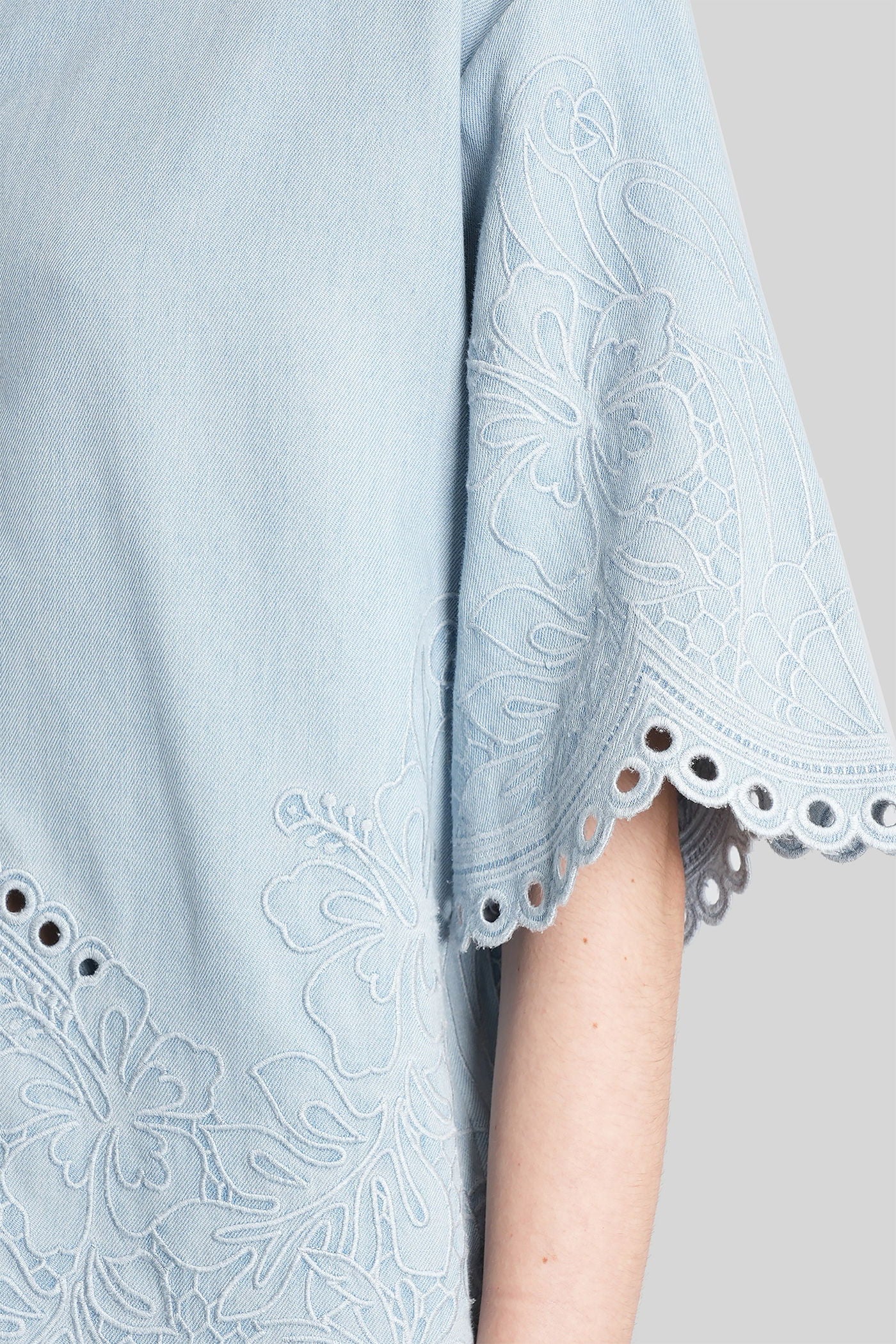 Shirt in cyan cotton - Image 5