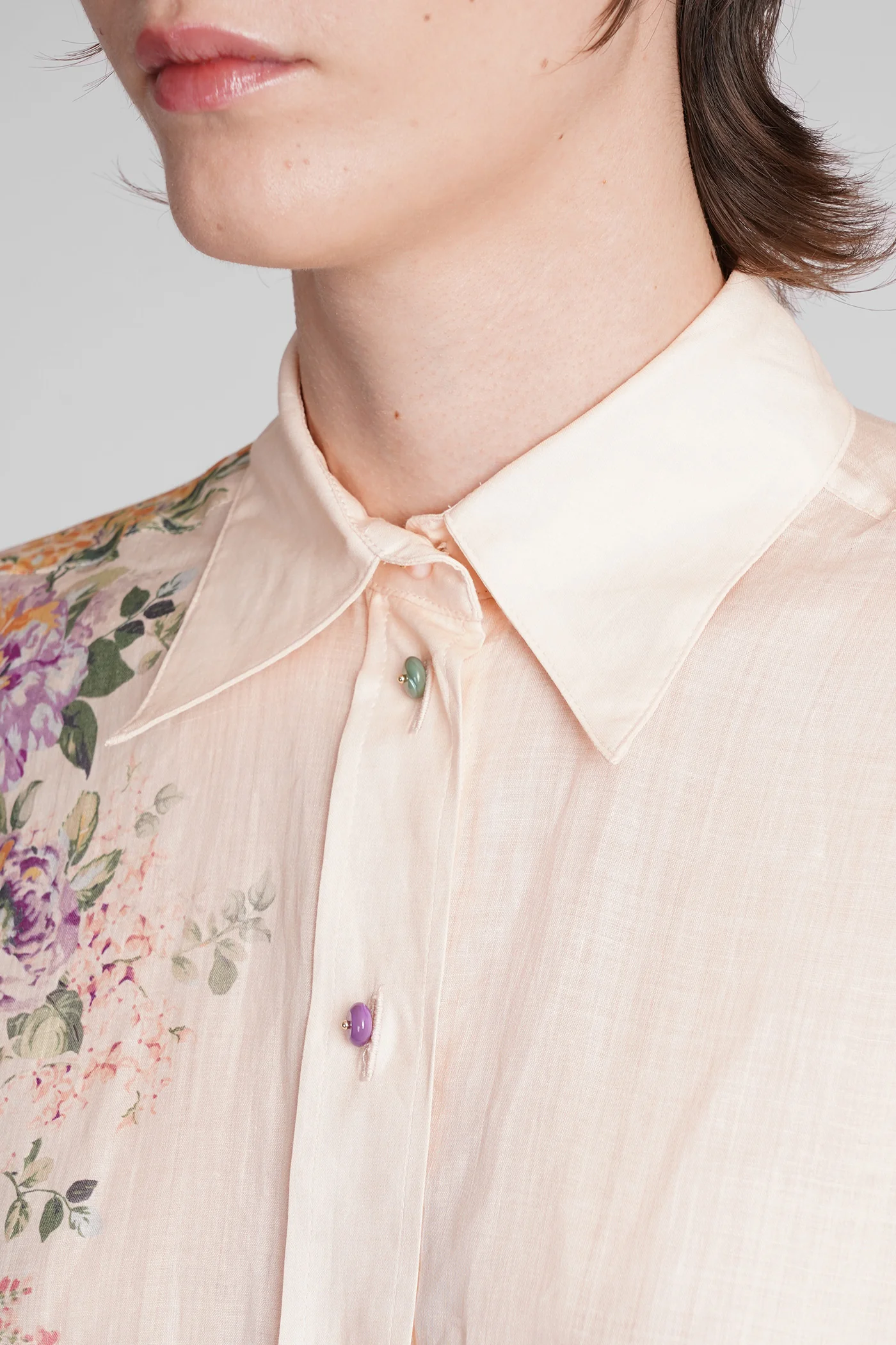 Shirt in rose-pink ramie - Image 5