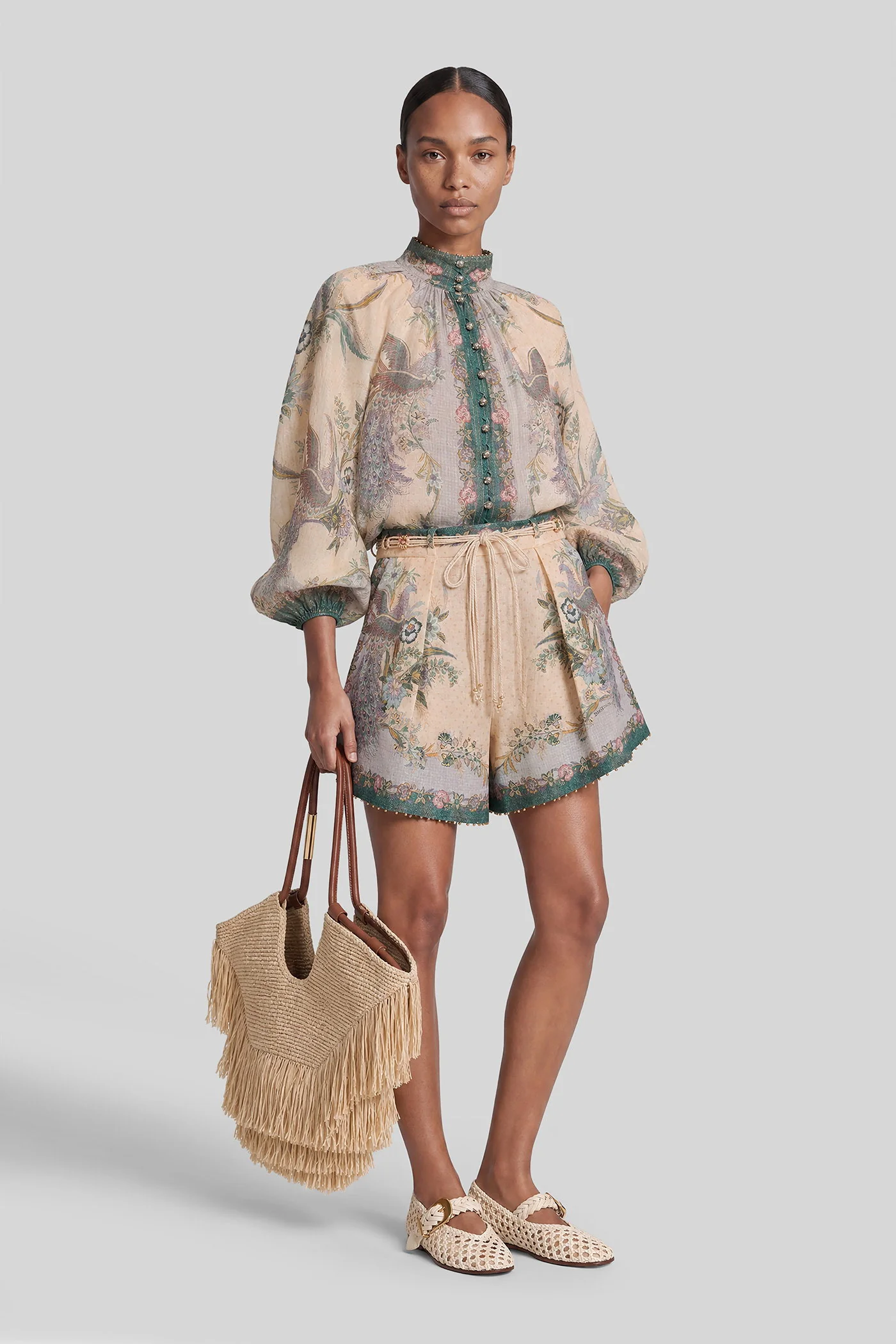 Shorts in beige linen - Image 2