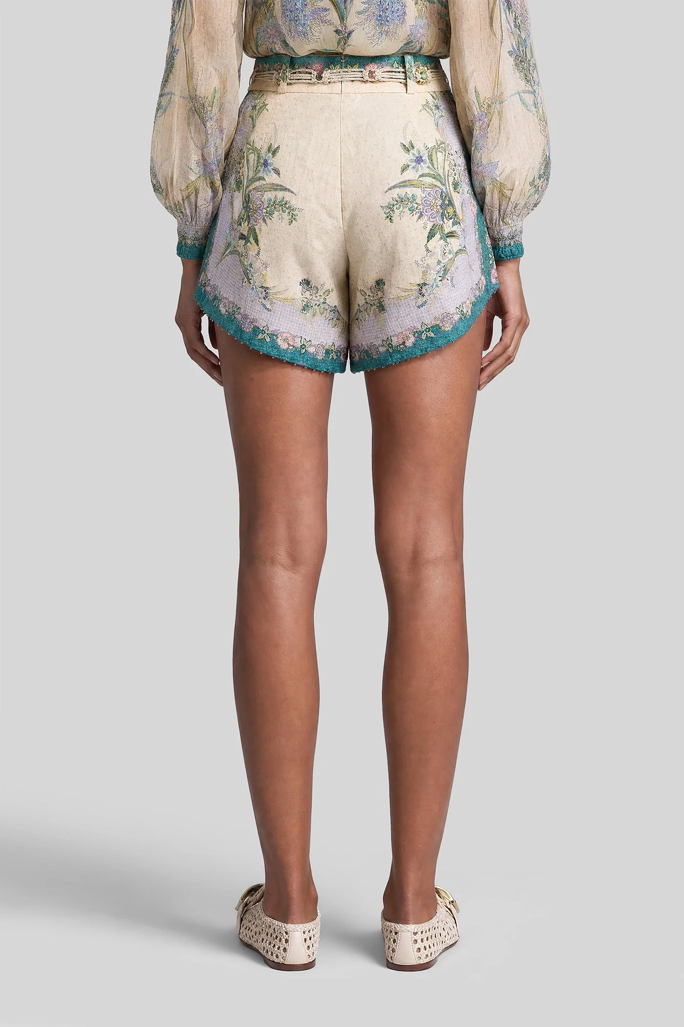 Shorts in beige linen - Image 3