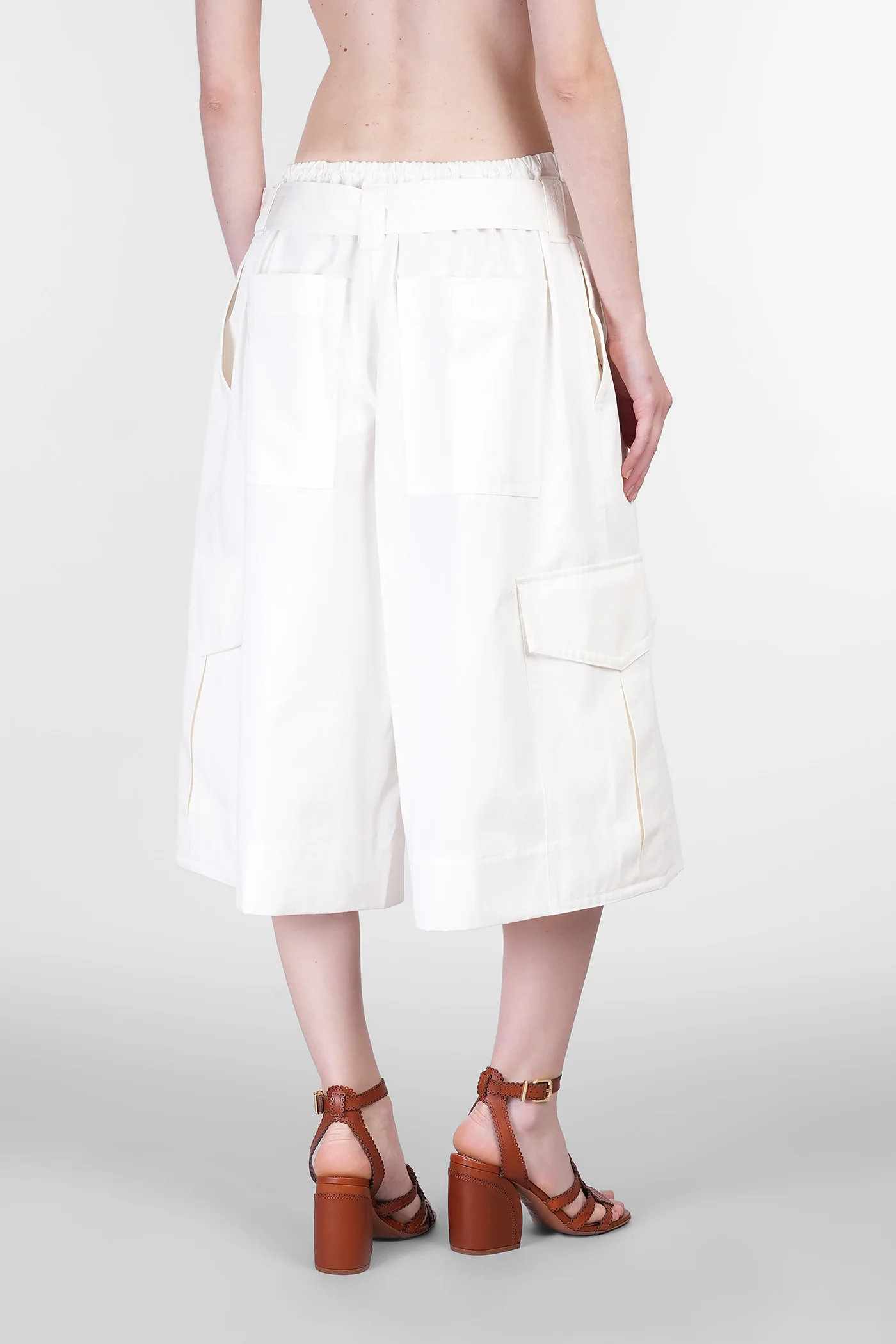 Shorts in white cotton - Image 3