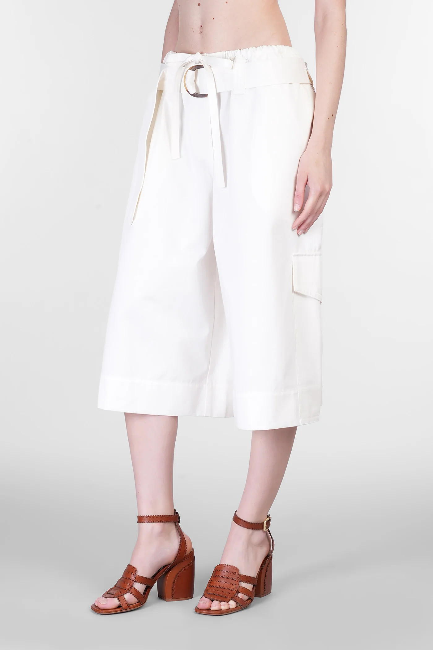 Shorts in white cotton - Image 4