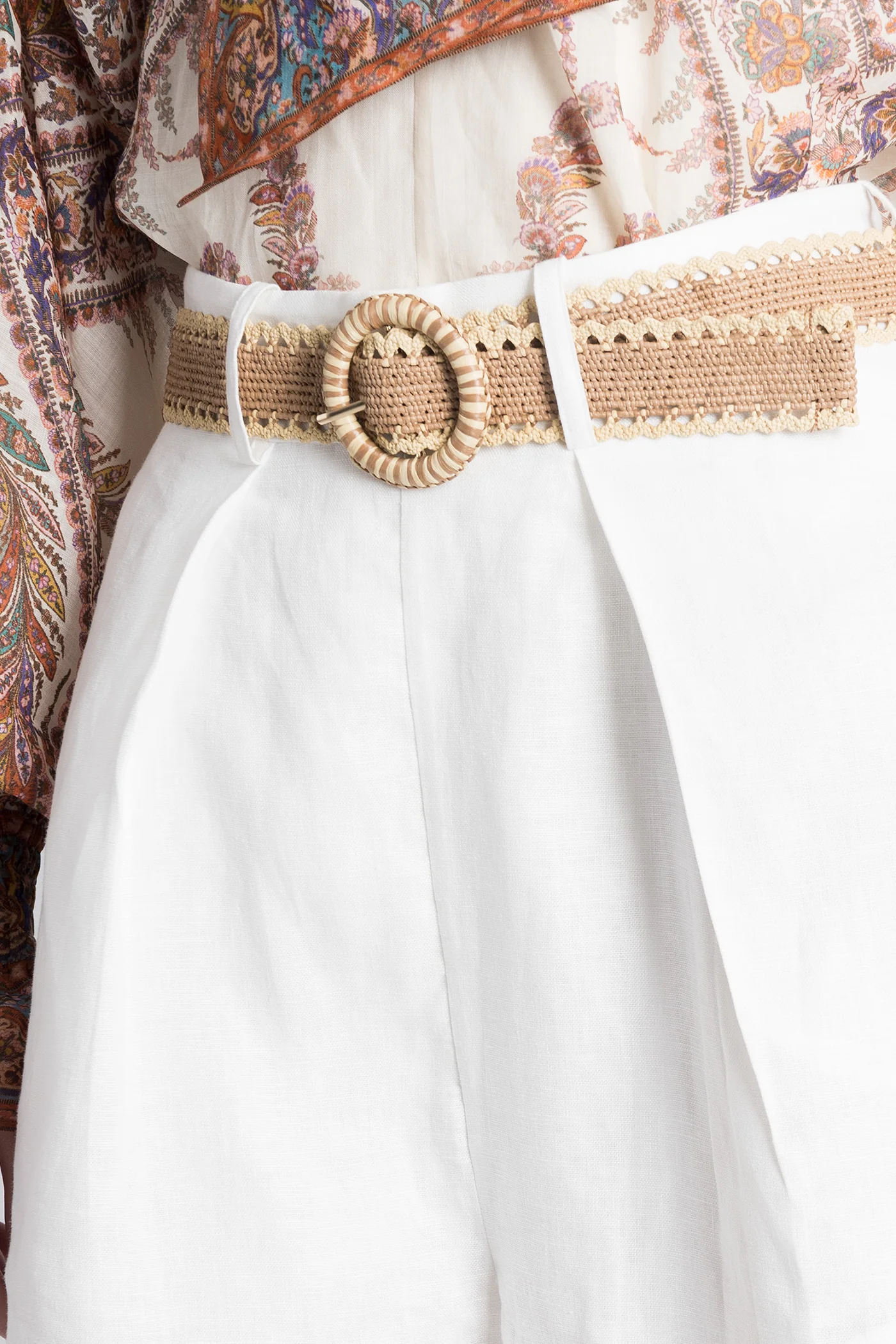 Shorts in white linen - Image 5