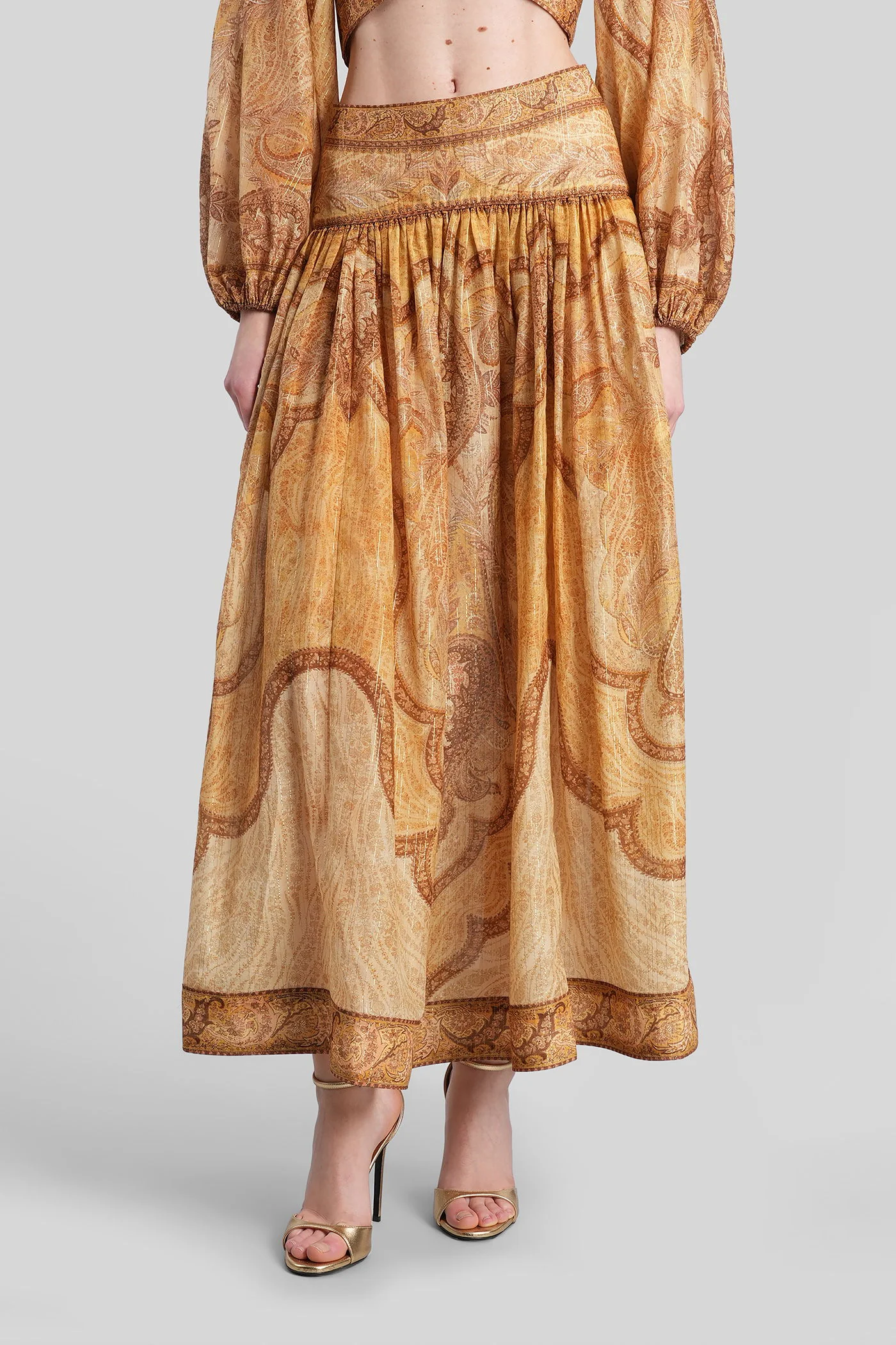 Skirt in beige cotton