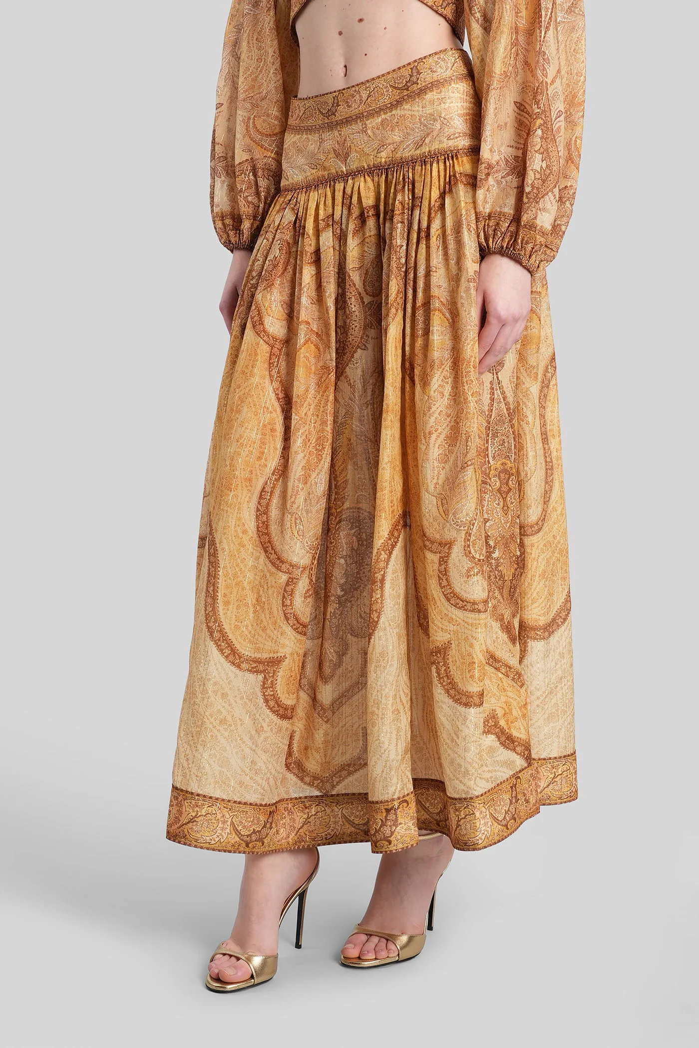 Skirt in beige cotton - Image 4