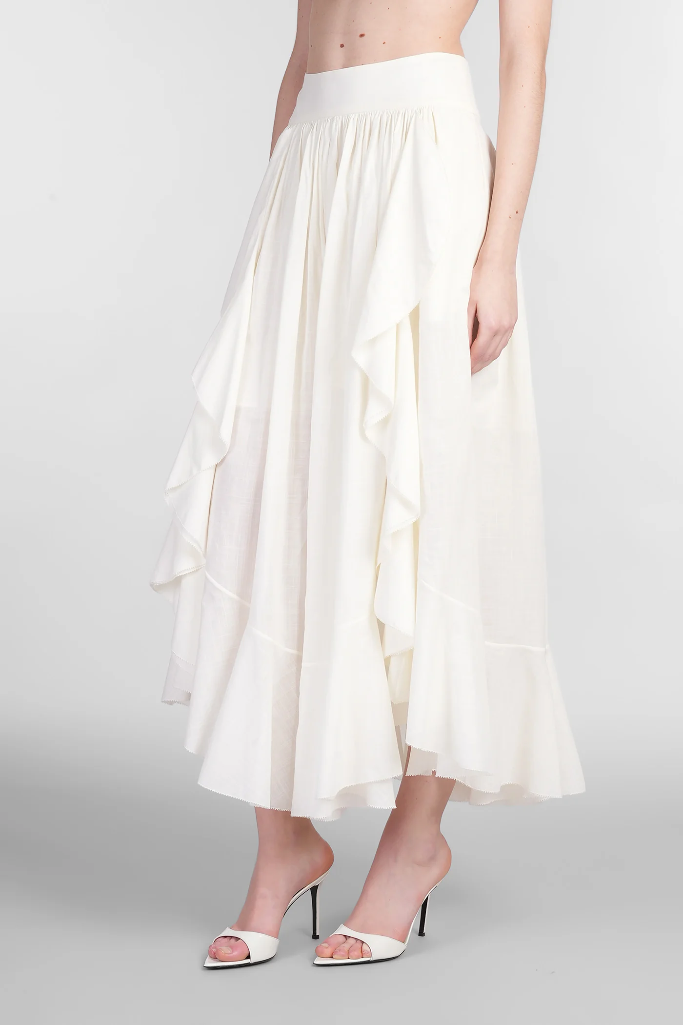 Skirt in beige cotton - Image 4