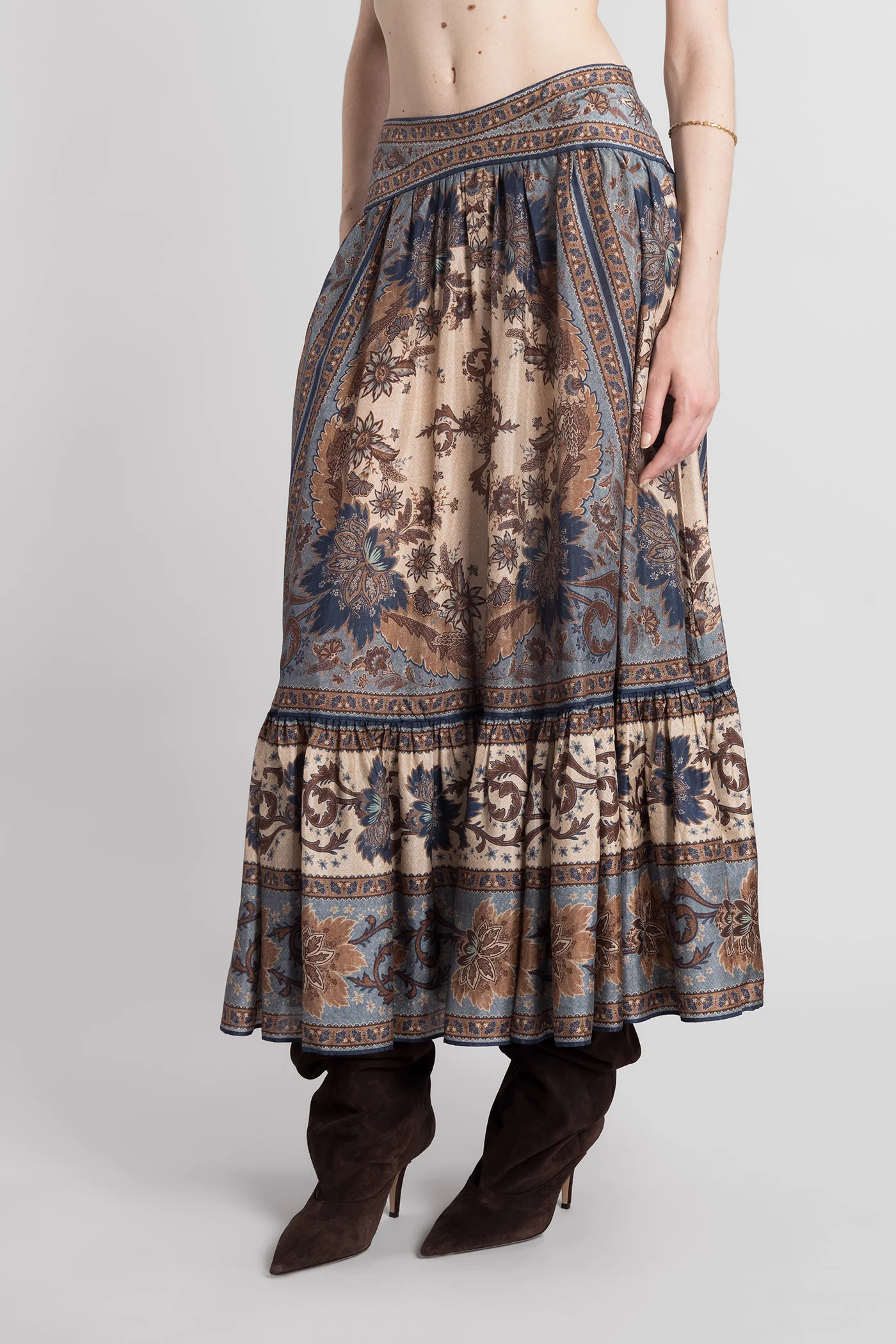 Skirt in blue silk - Image 4
