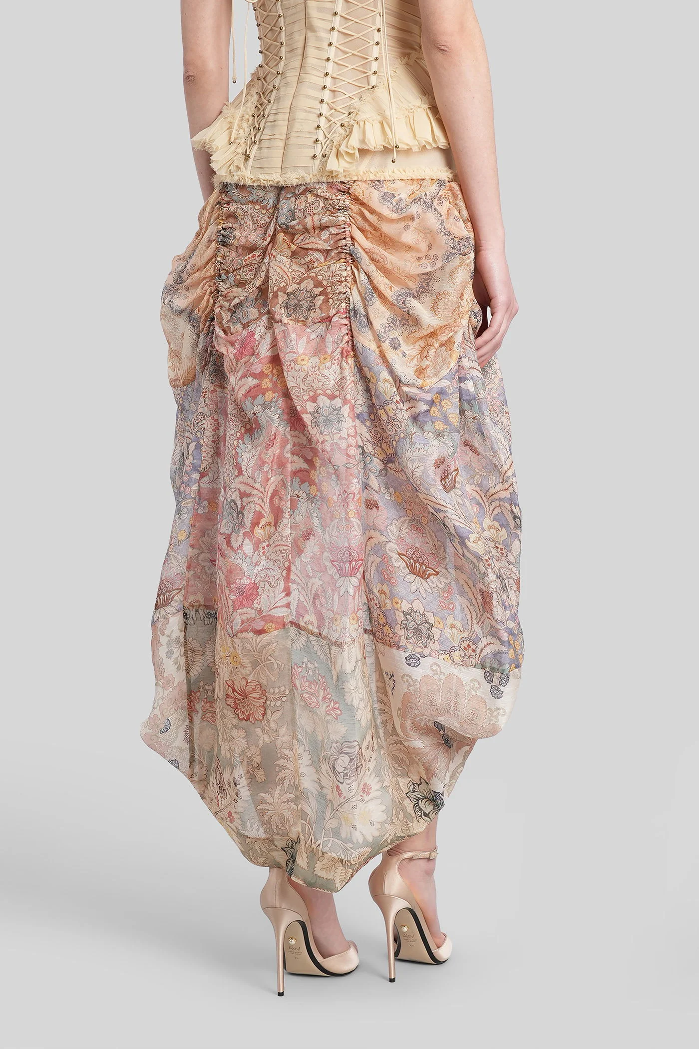 Skirt in multicolor linen - Image 3